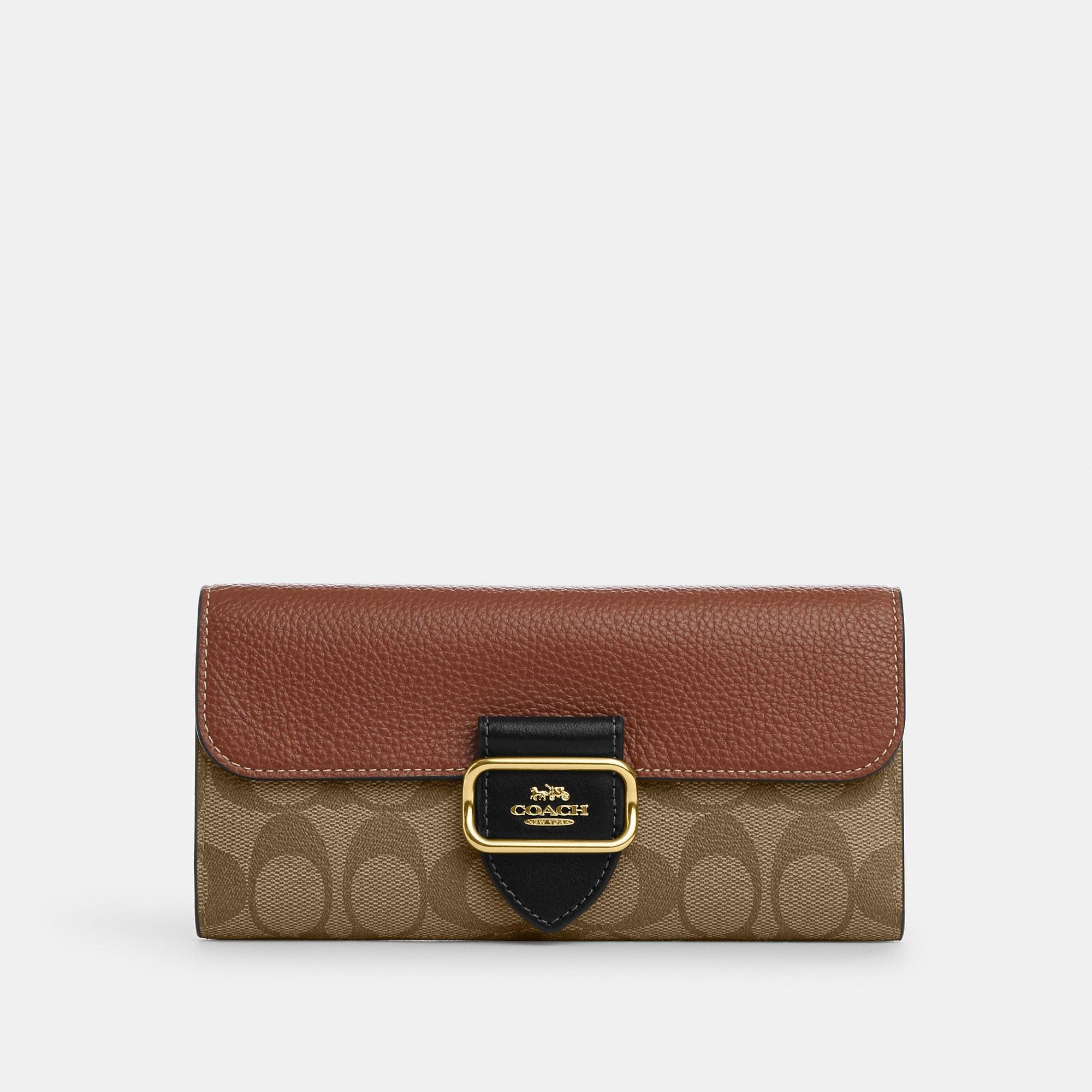 Coach accordion zip wallet in best sale colorblock signature canvas