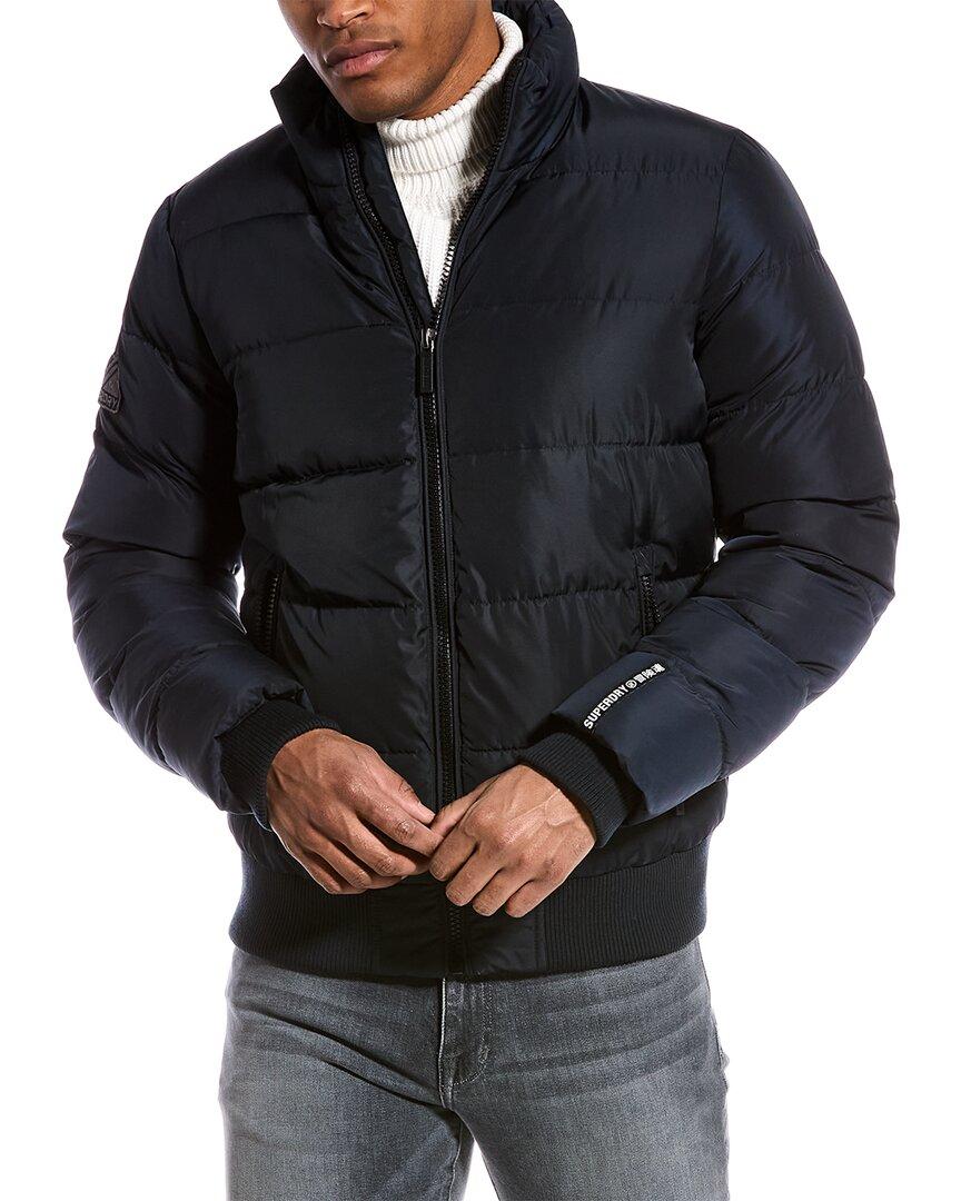 Superdry Track Sports Puffer Jacket in Black for Men | Lyst