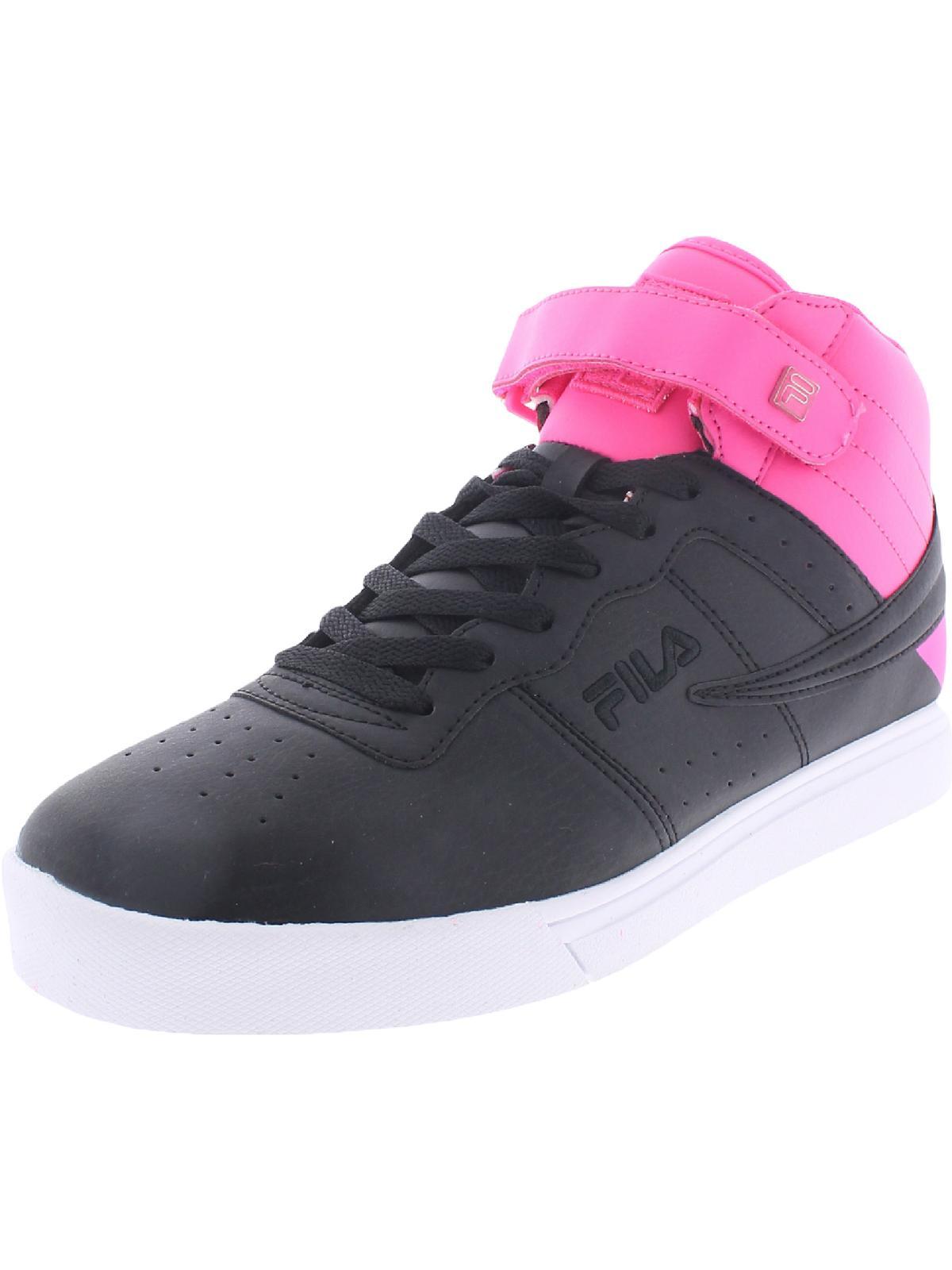 Fila Vulc 13 Harlay Faux Leather Mid Top Basketball Shoes in Pink | Lyst