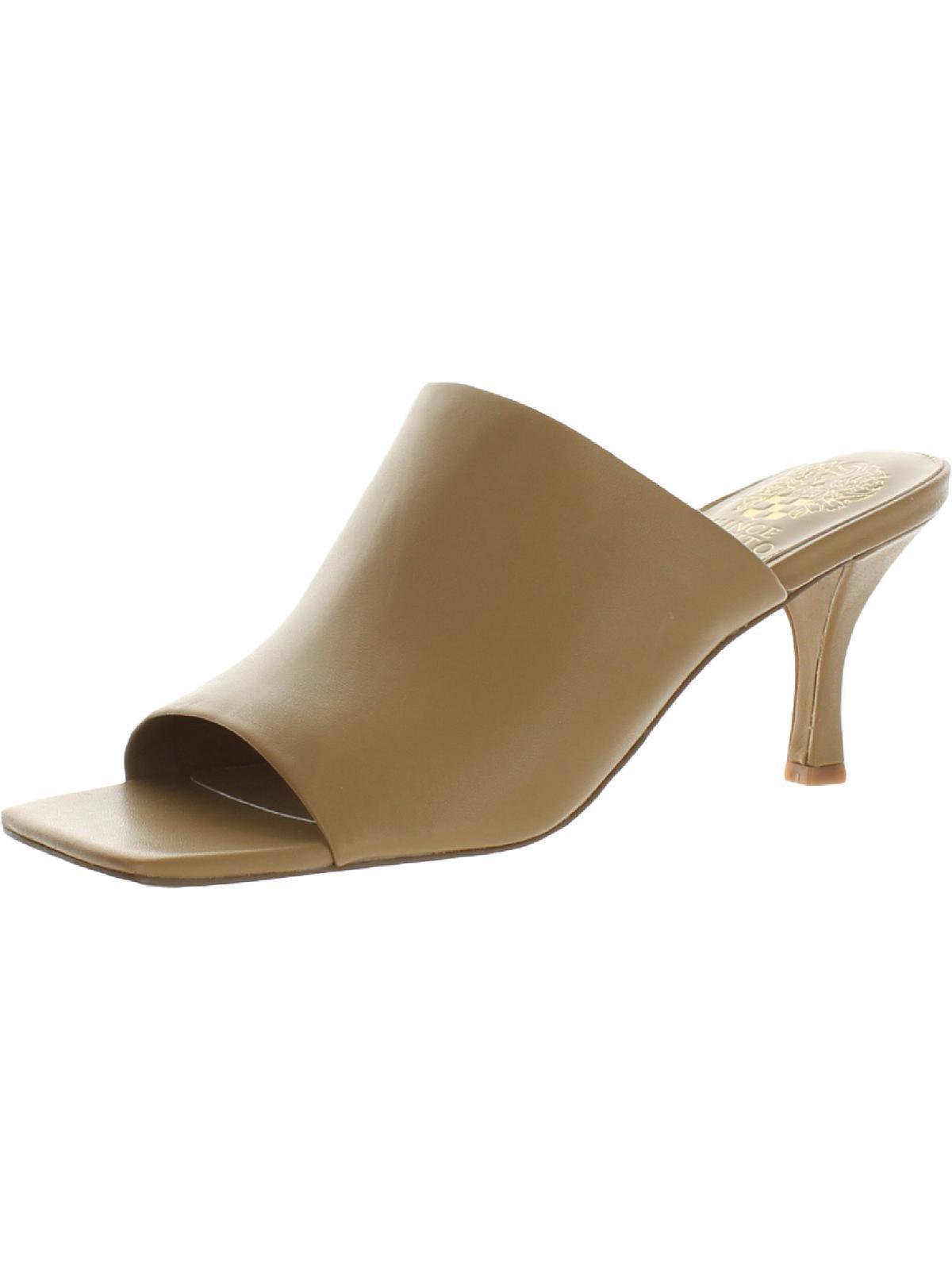 Vince Camuto Arlinala Leather Square Toe Mule Sandals in Natural | Lyst