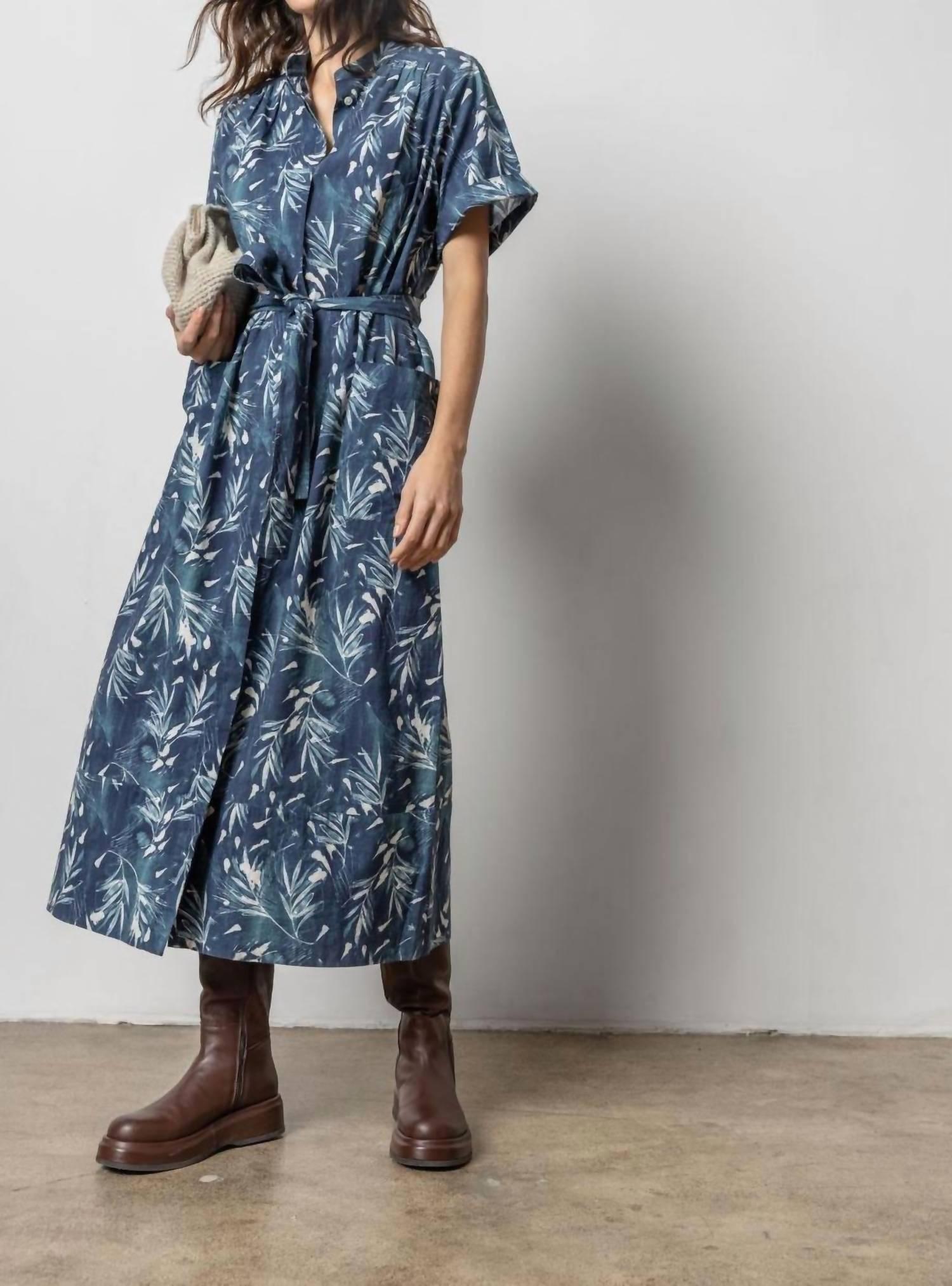 lilla p embroidered dress Buy Blue Fish Cut Ombre Trail Embroidered Gown main image 0