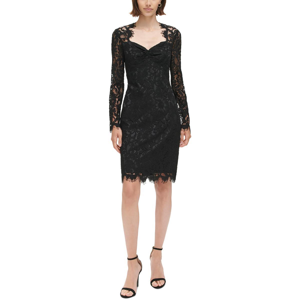 Lace overlay sheath dress eliza j online