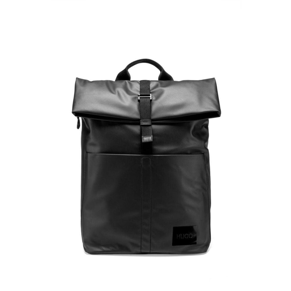 HUGO Boss - Expandable Backpack In Coated Fabric With Tonal Logo Patch in  Black | Lyst