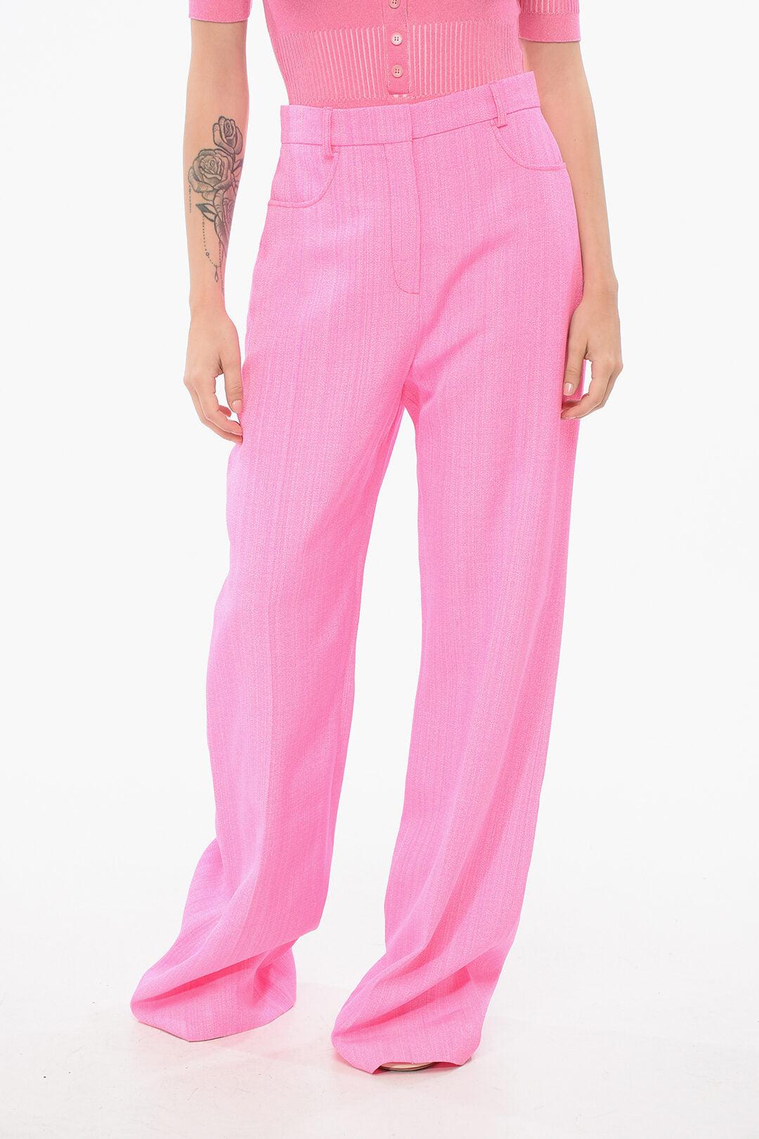 パンツ JACQUEMUS Women Straight Pants 231KN503 PINK JACQUEMUS Camargue pleated wool-blend straight-leg pants