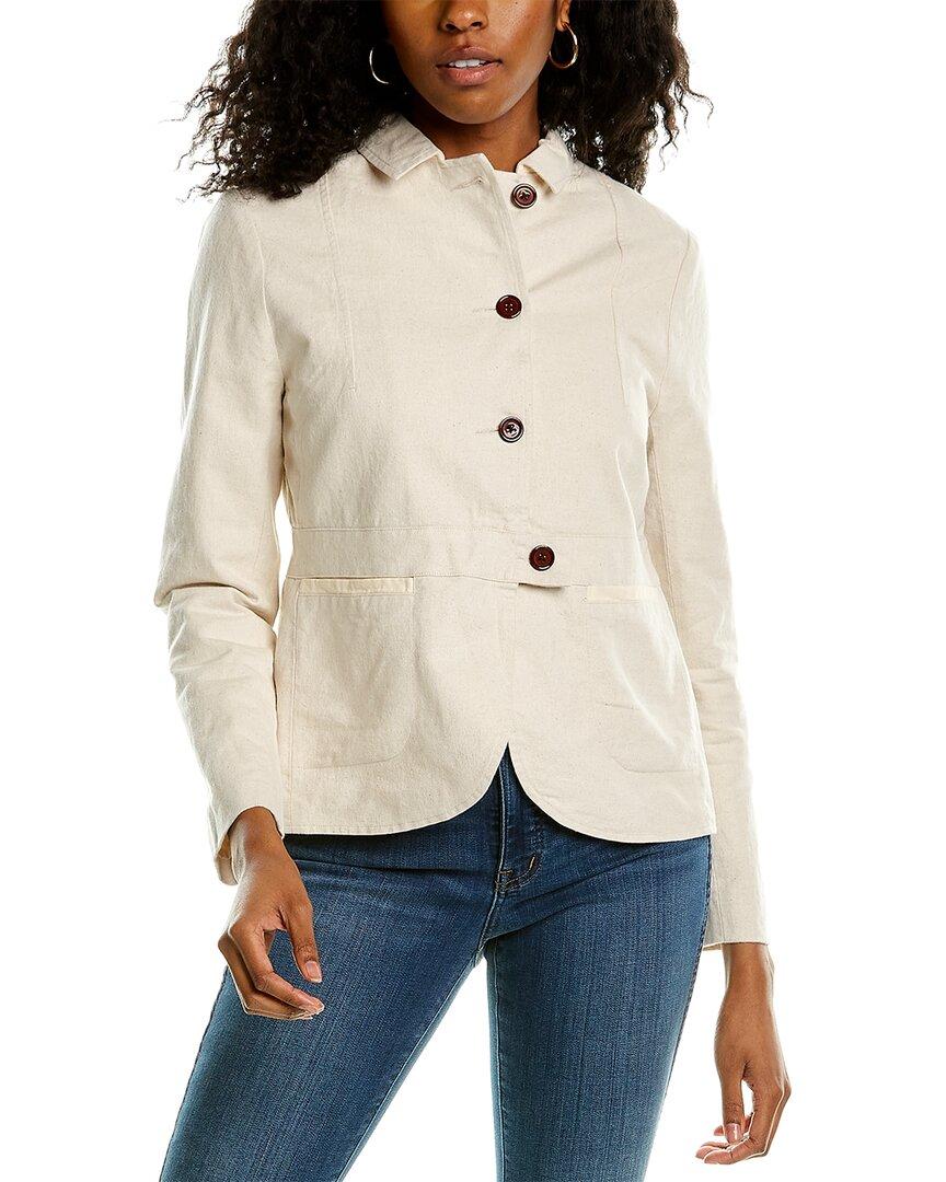 Tags Linen-blend Jacket in Ivory (White) | Lyst