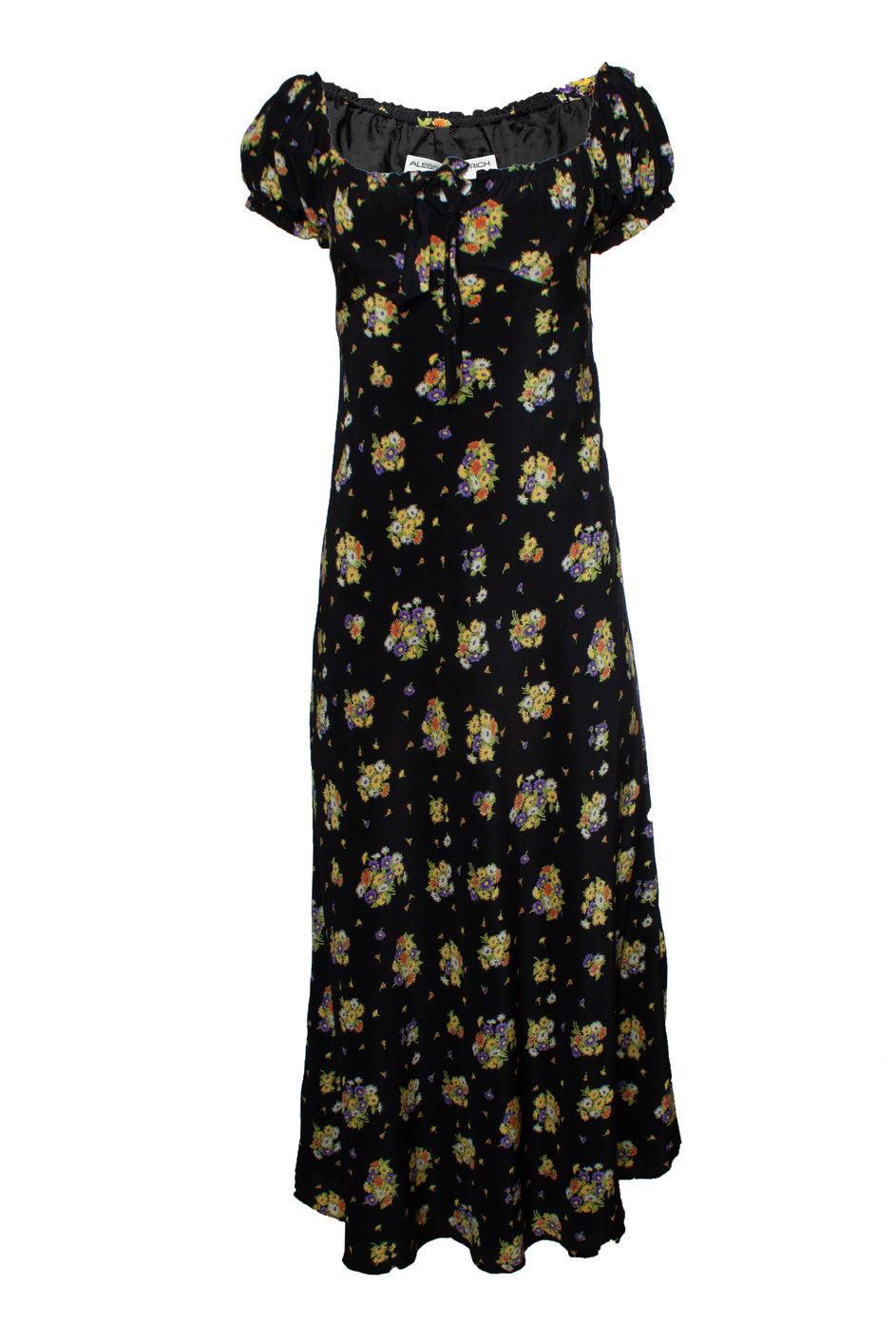 chinese dress ladies Buy Black floral Designer Rayon Fit & Flare Maxi Gown Dress Online in India