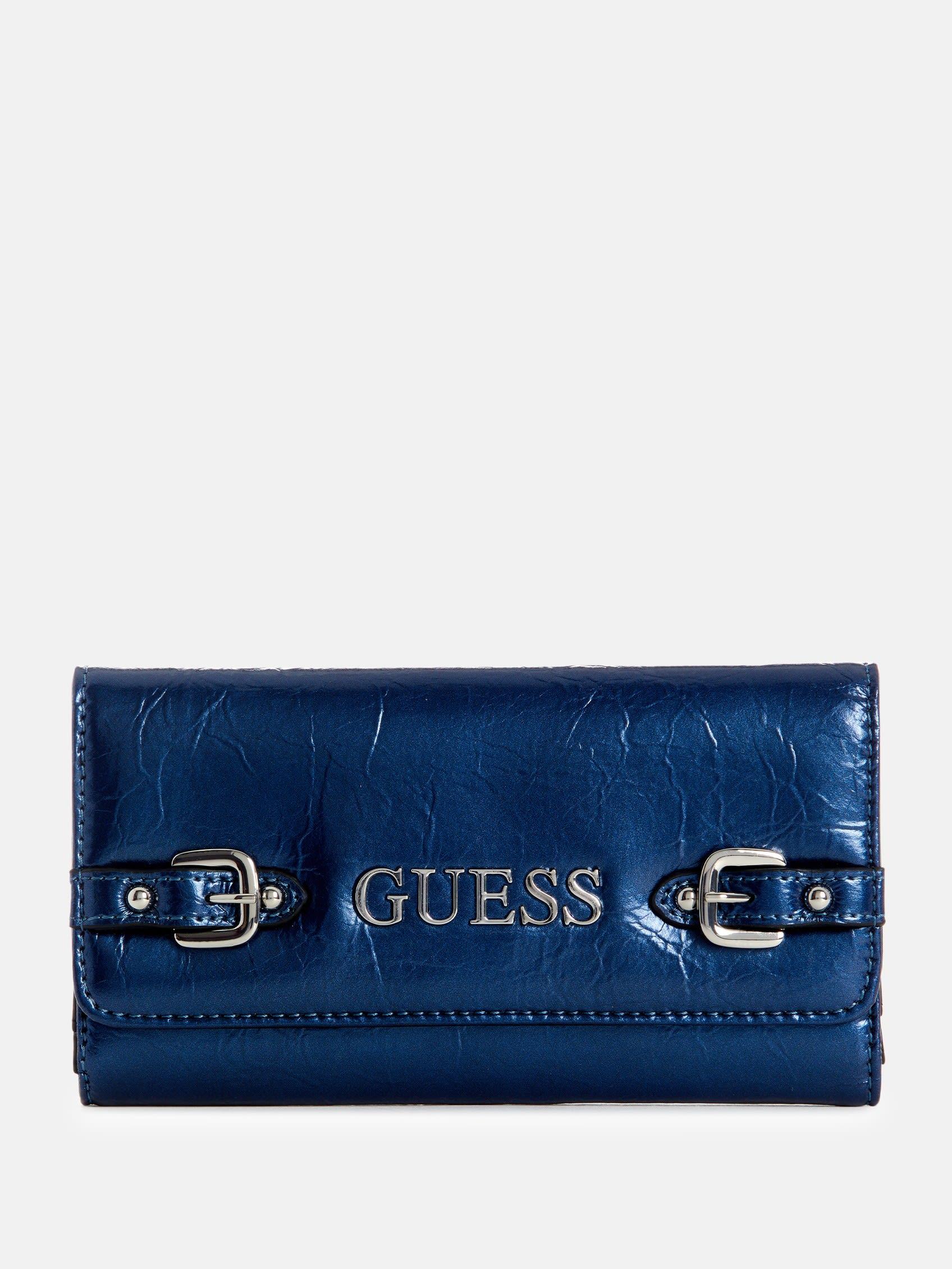 Guess Factory Dementri Slim Clutch Wallet in Blue Lyst