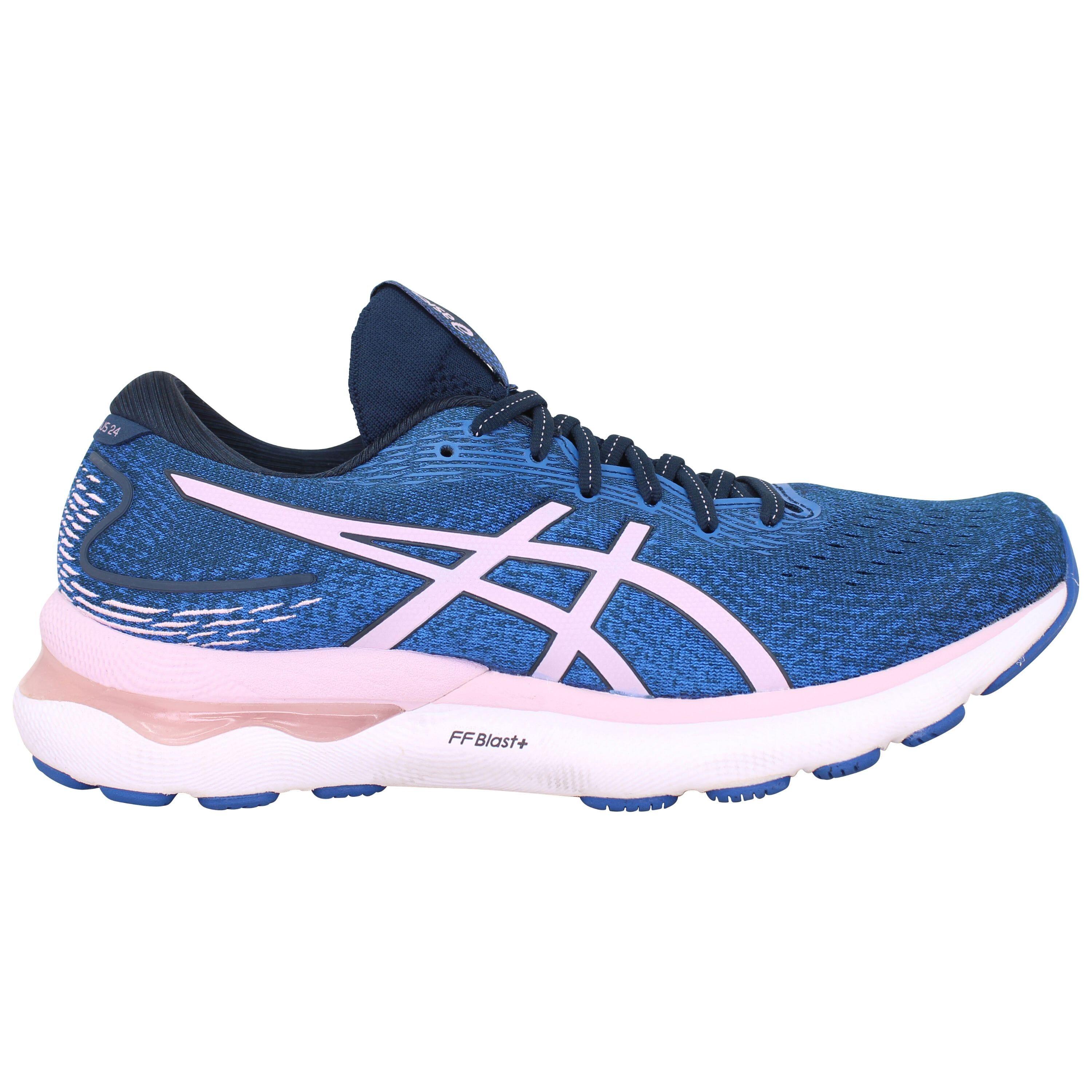  ASICS Women's Gel-Nimbus 24 Running Shoes, 5, French  Blue/Barely Rose