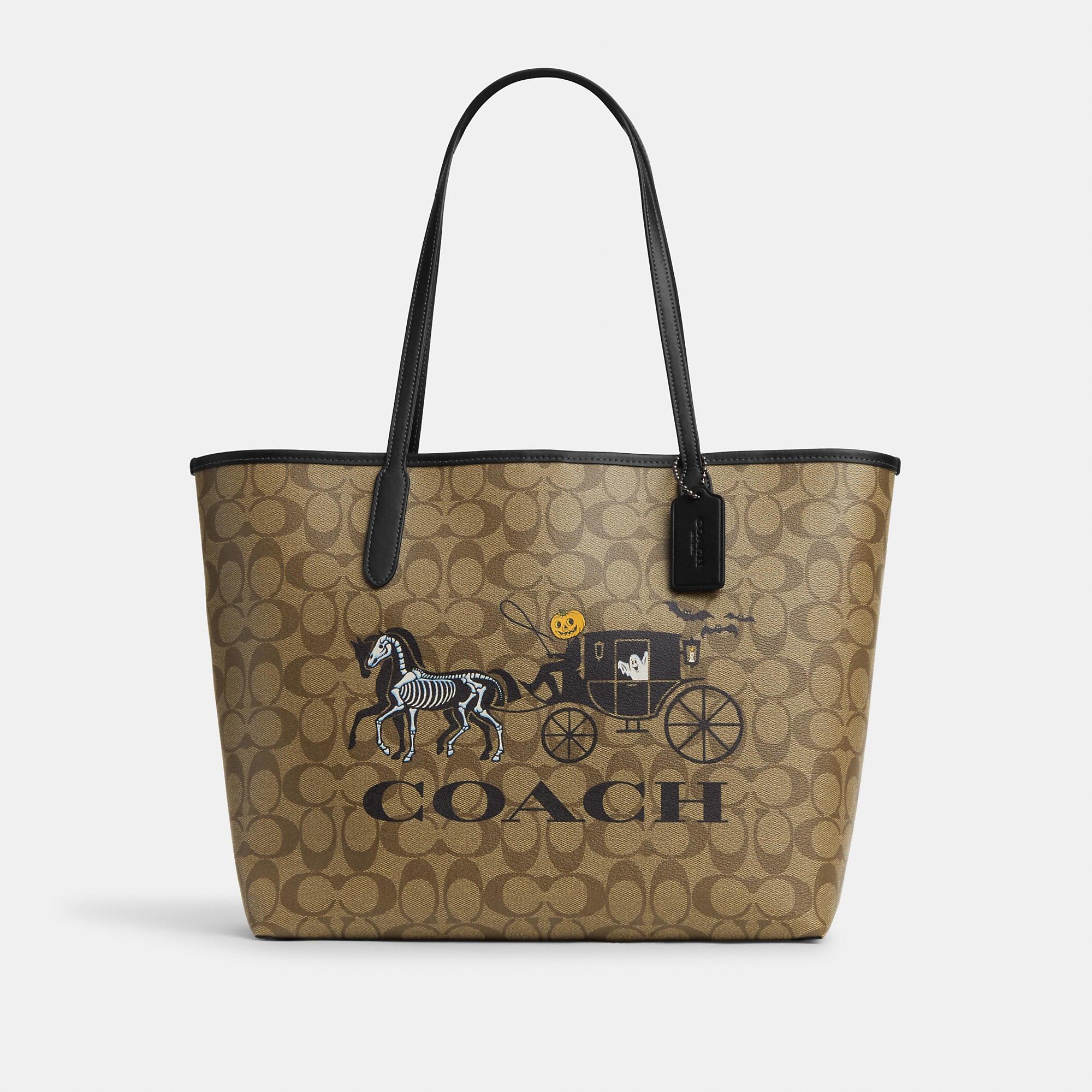 Coach Outlet City Tote In Signature Canvas With Halloween Horse And  Carriage in Brown | Lyst