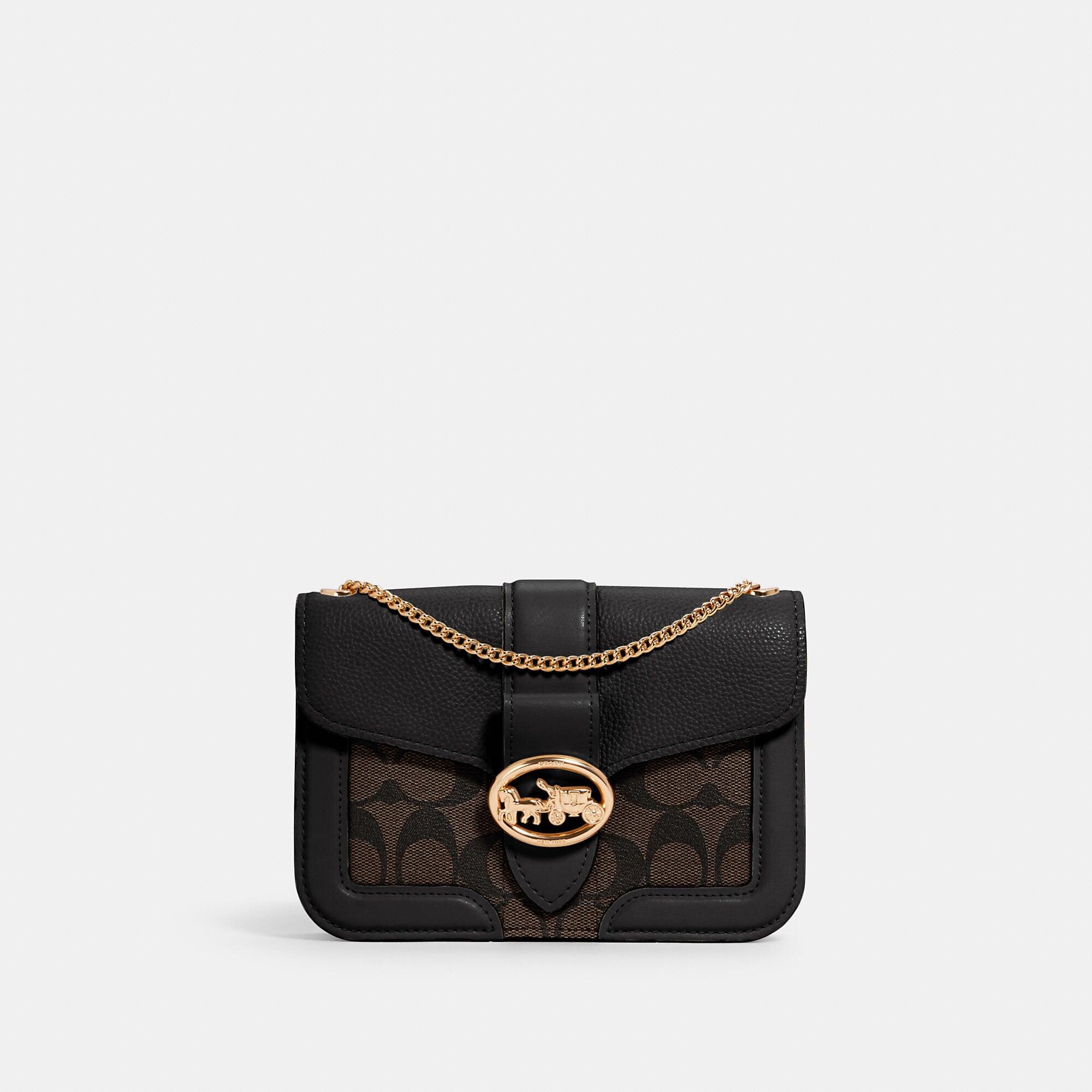 georgie crossbody in signature canvas with leopard print