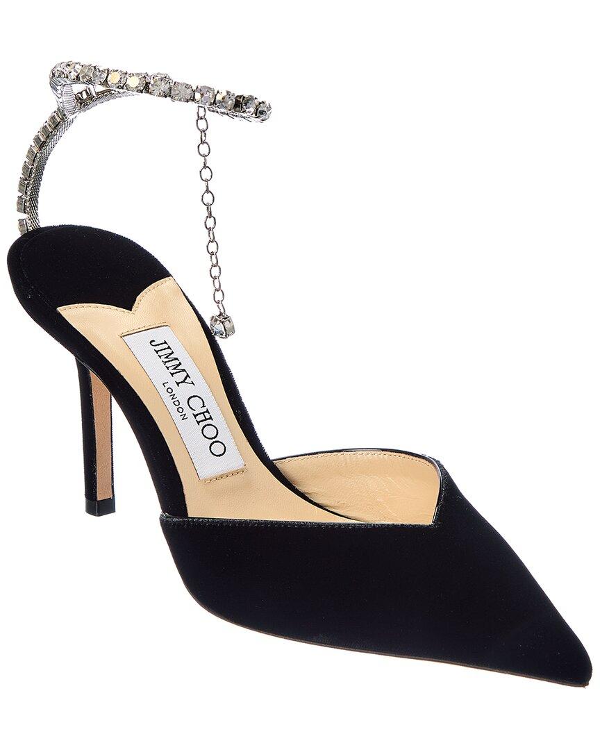 Jimmy Choo Saeda 85 Velvet Pump in Blue Lyst