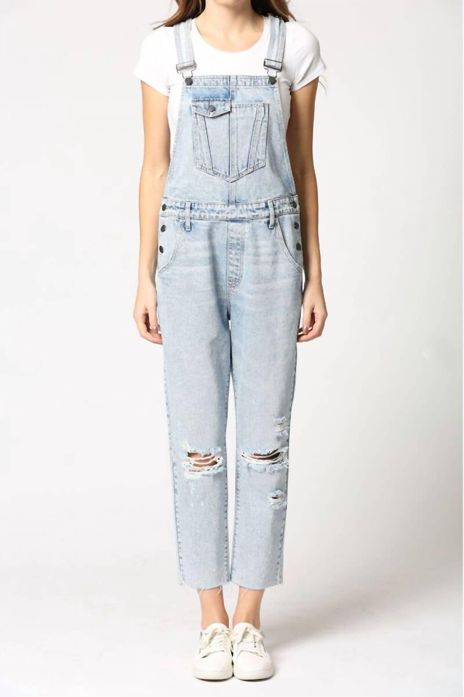 Distressed shop boyfriend overalls