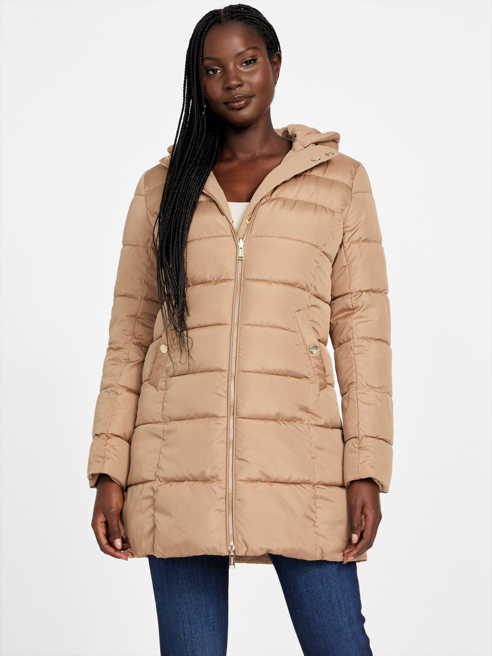 Guess Virginia Reversible Padded Jacket in Natural | Lyst