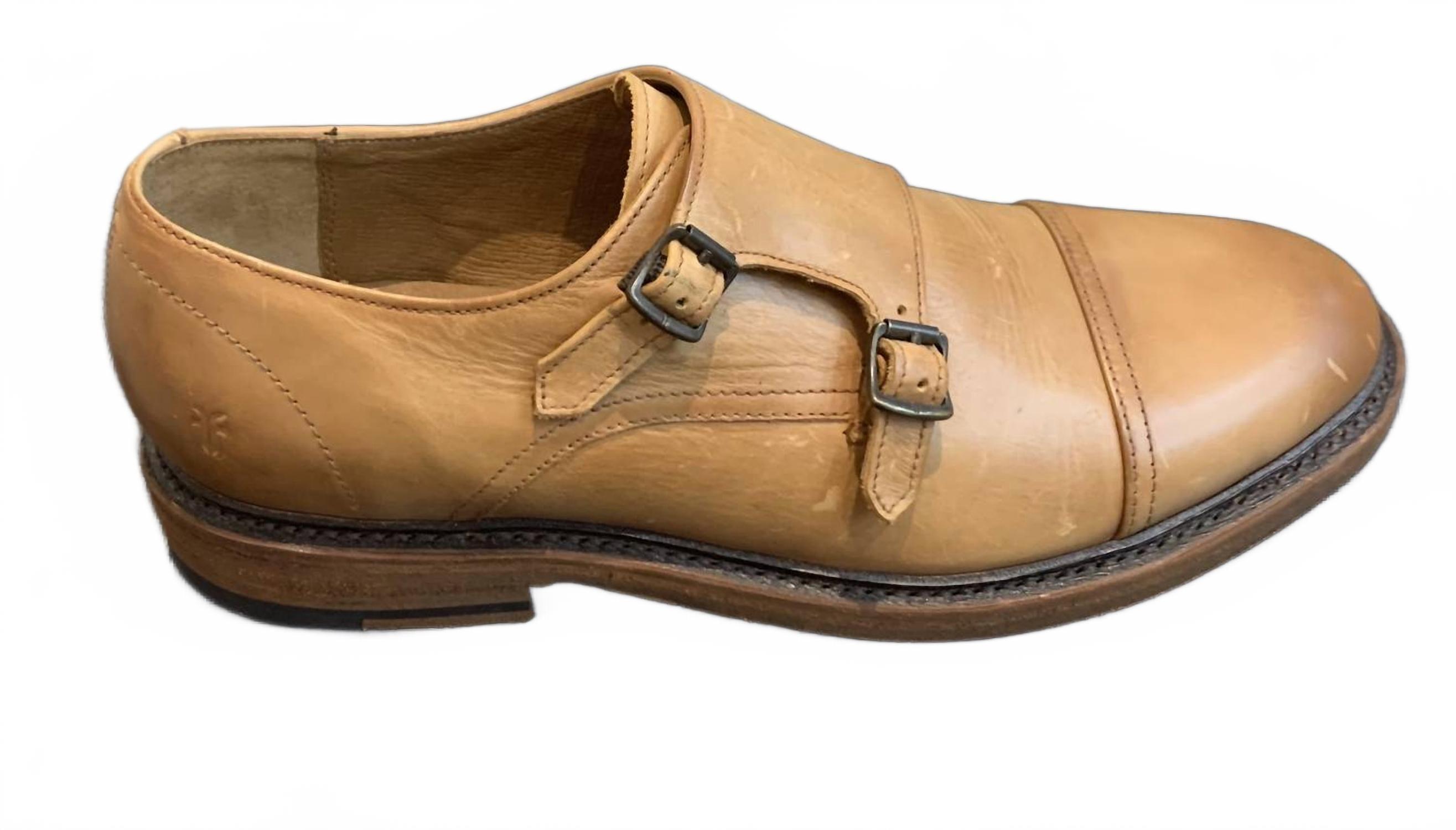 NEW FRYE men\'s james double monk oxford in tan Men main image 4
