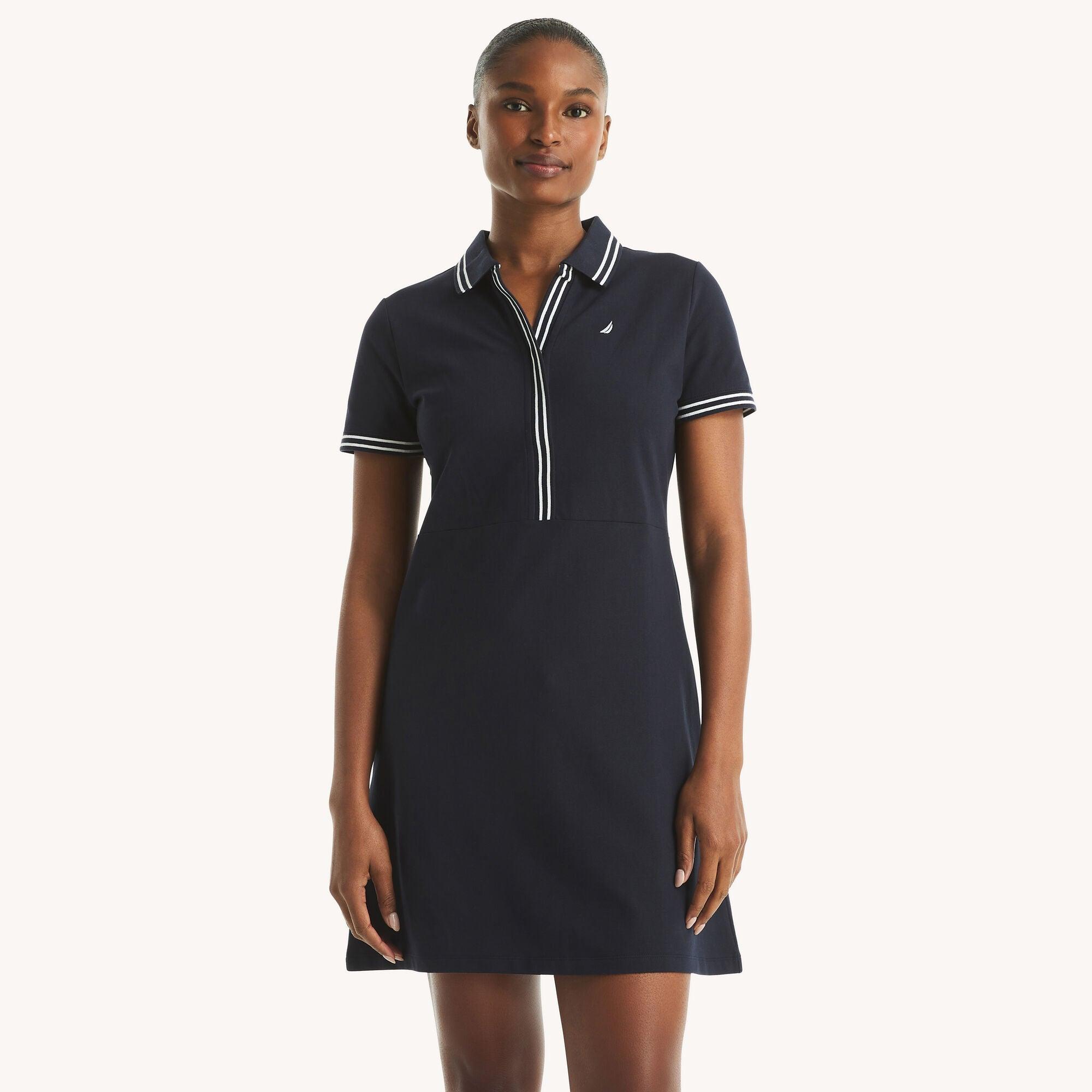 chinese dress ladies Nautica womens Easy Classic Short Sleeve Stretch Cotton Polo Casual Dress,  Aloha Pink, X-Small US at Amazon Women's Clothing store
