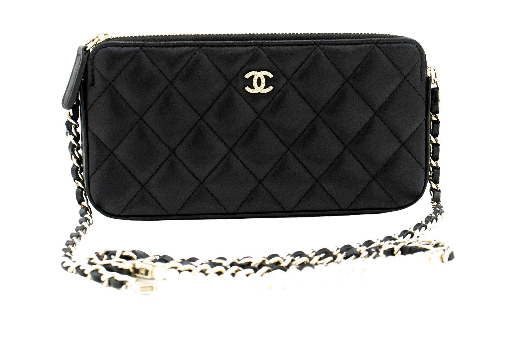 Chanel Wallet On Chain Leather Wallet (pre-owned) in Black