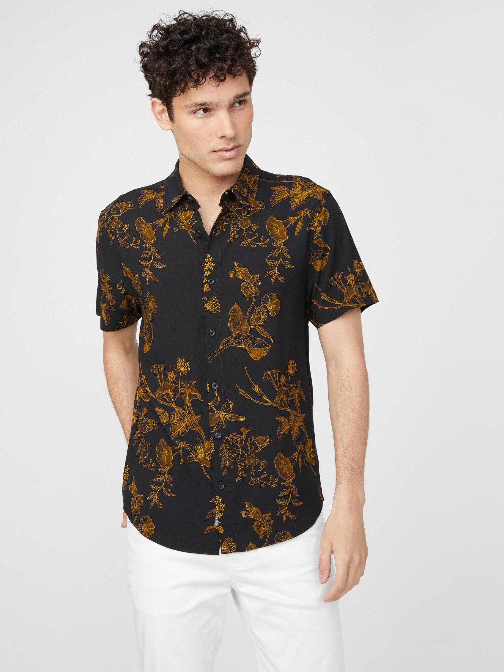 Guess Factory Rudd Floral Shirt in Black for Men | Lyst
