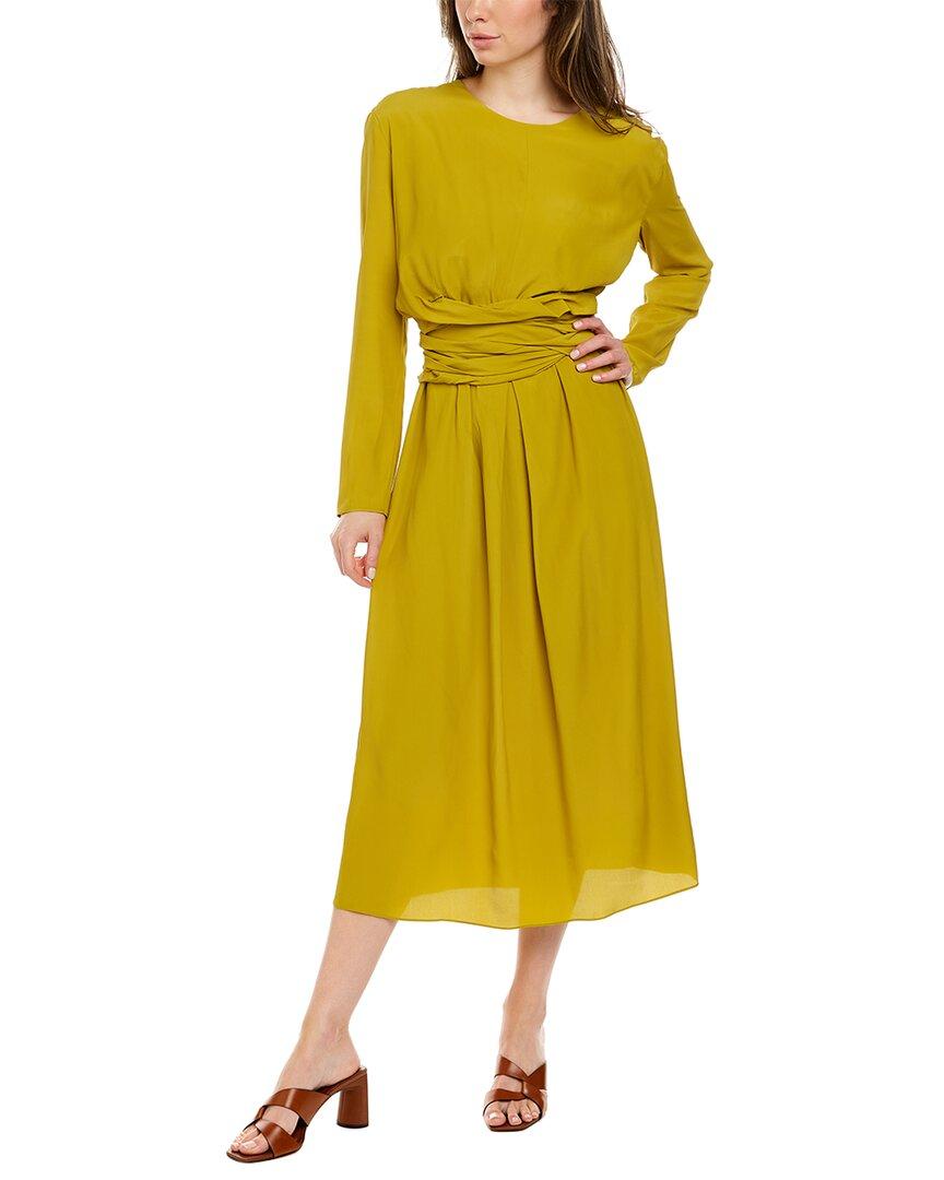 Les Copains Silk-blend Maxi Dress in Yellow | Lyst