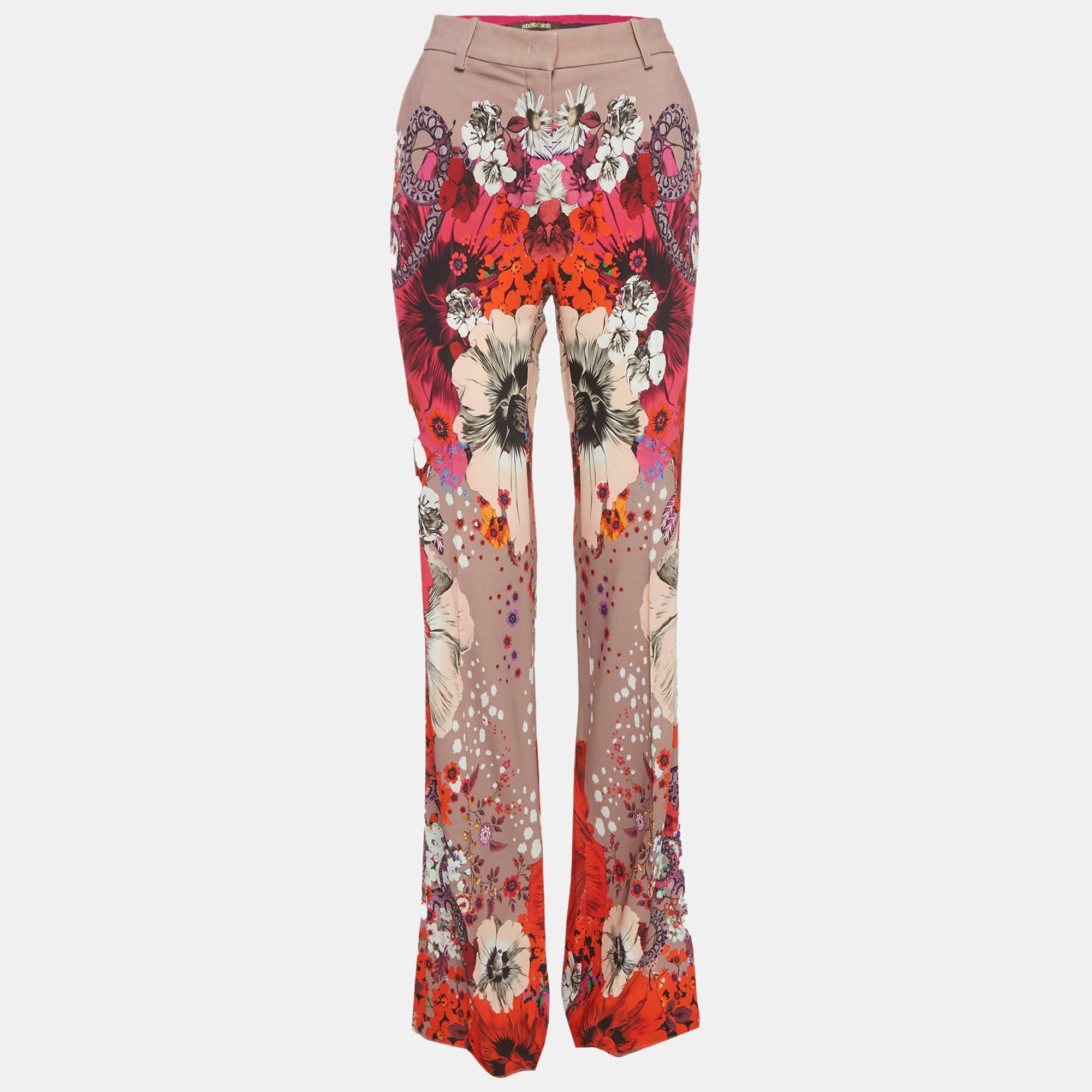 Pantalon Roberto Cavalli Limited Edition Art – Taille S, Floral, Vintage, Fait En Italie !