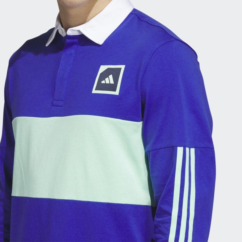 adidas Adicross Long Sleeve Golf Polo Shirt in Blue for Men | Lyst
