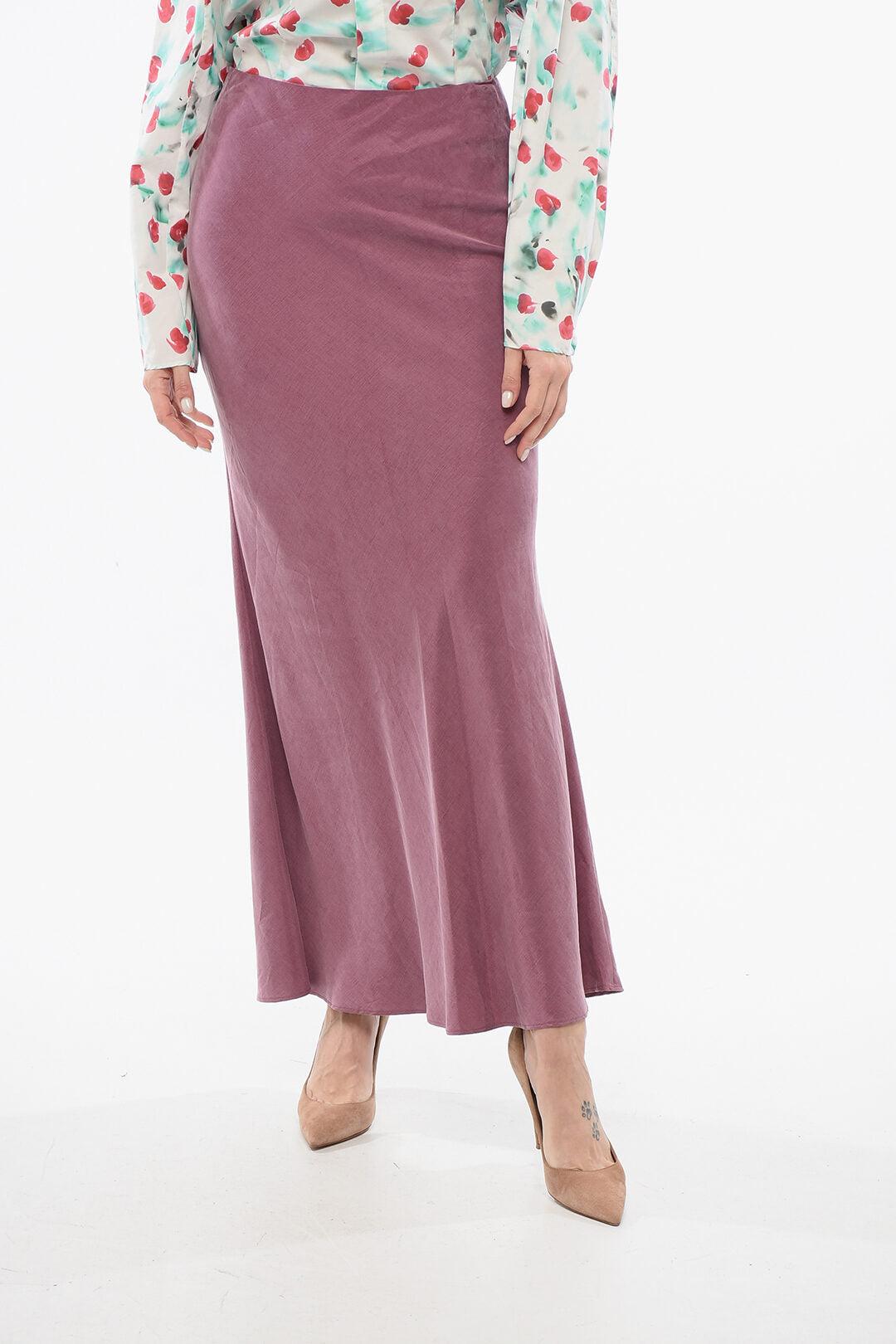 スカート MAX MARA STUDIO Women Skirts GOYALI Pink Max Mara Studio Linen Blend Goyali Skirt With Slit in Pink