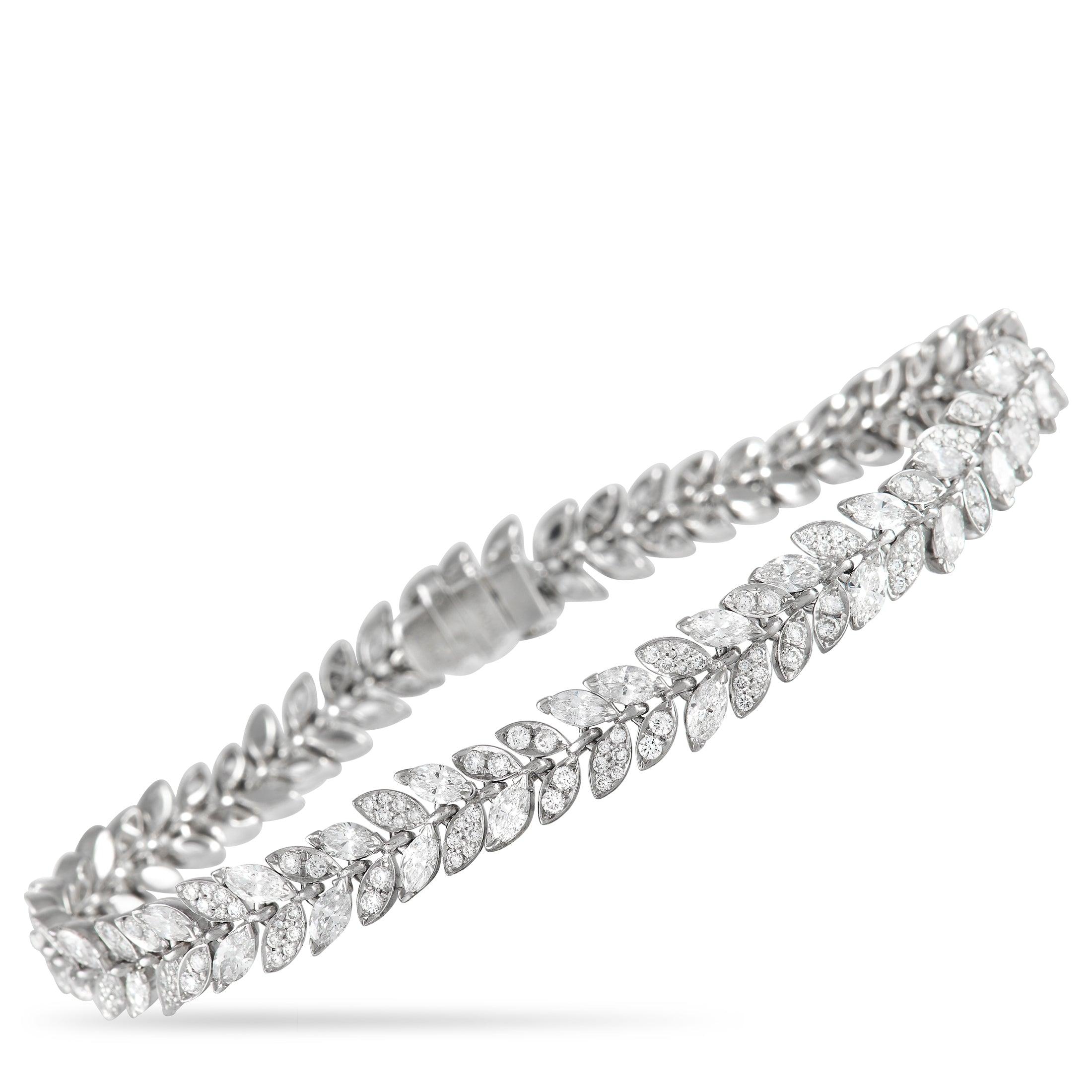 Tiffany & Co. Victoria Platinum 5.46 Ct Diamond Vine Tennis Bracelet in  White | Lyst