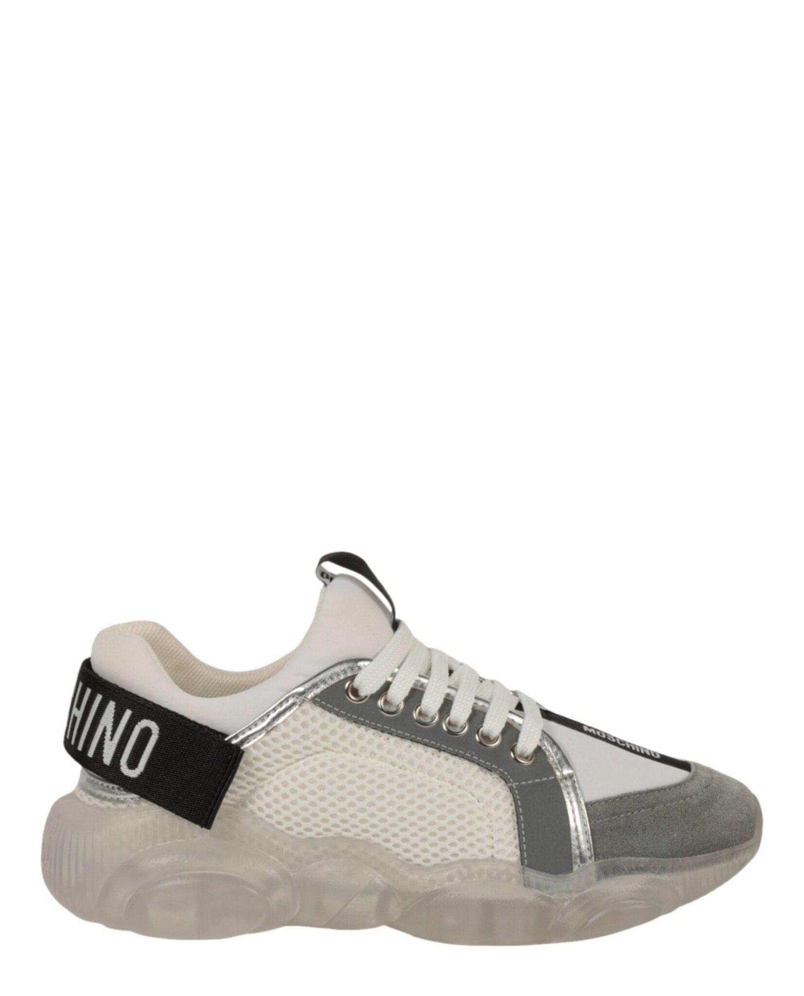 Moschino Teddy Run Sneakers With Strap in White | Lyst