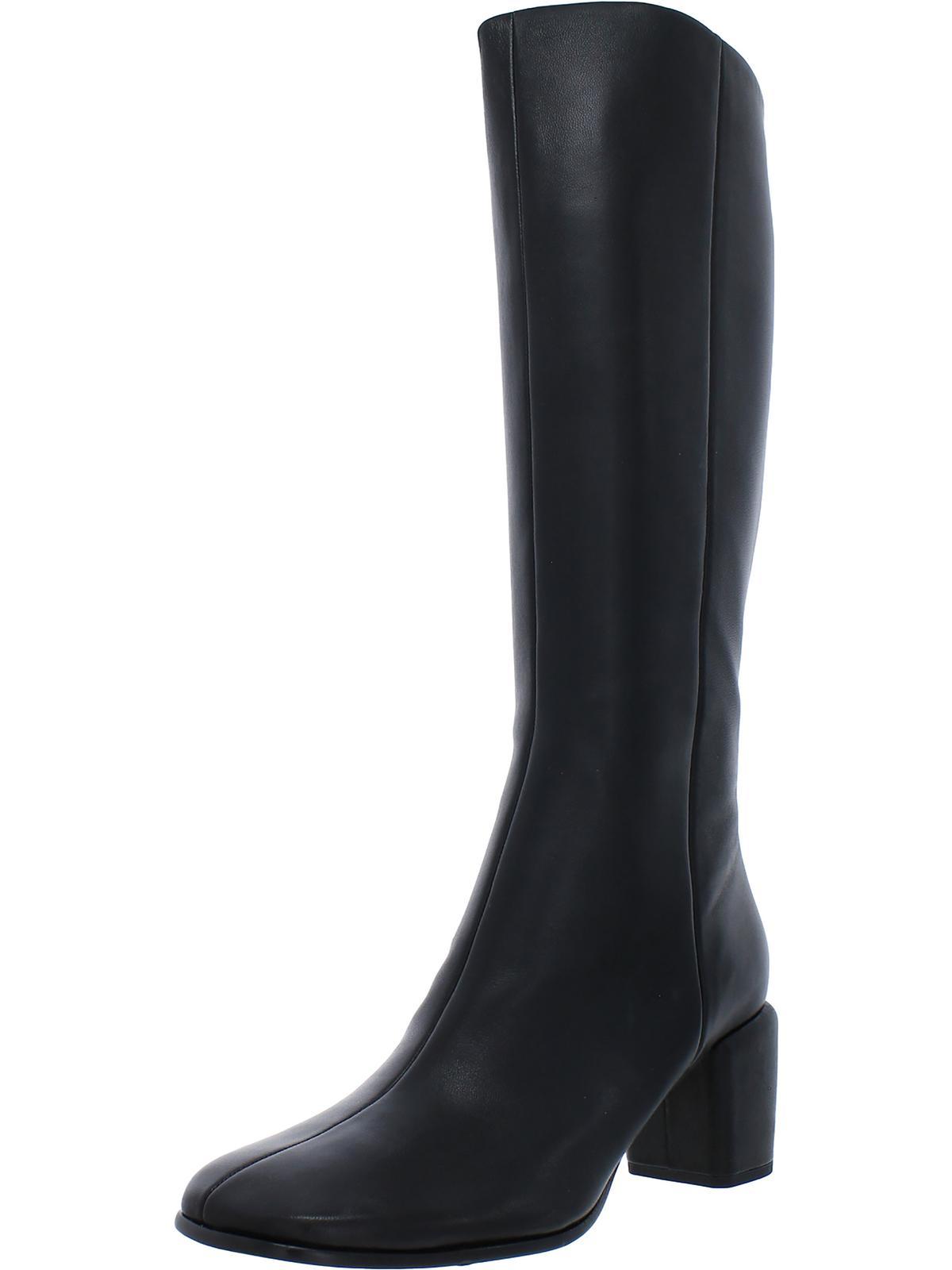 Vince Maggie High Leather Square Toe Knee-high Boots in Black | Lyst