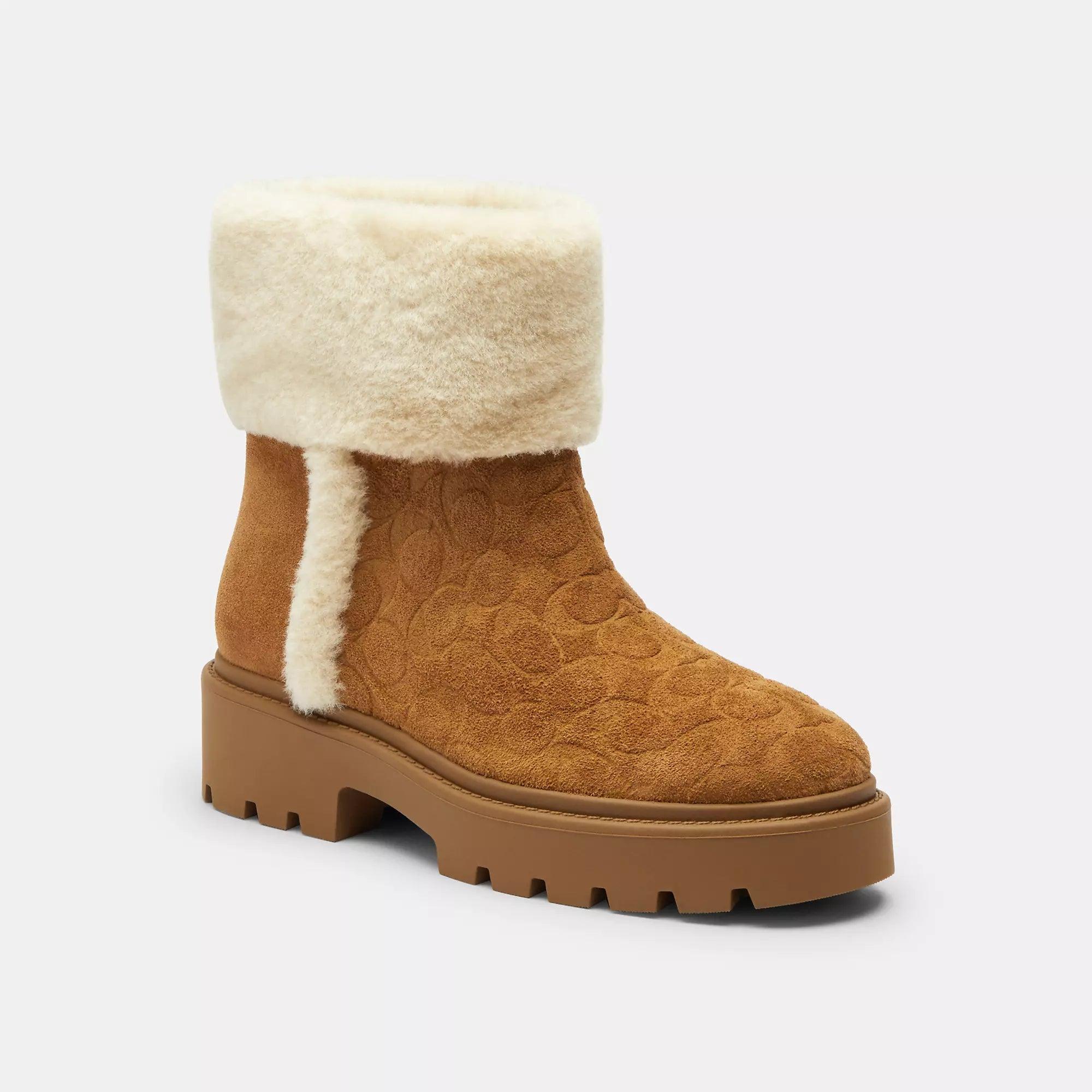 Coach Folded Stone Shearling Lined Boots Coach Theona Signature Tall Shearling Boots Woman main image 3