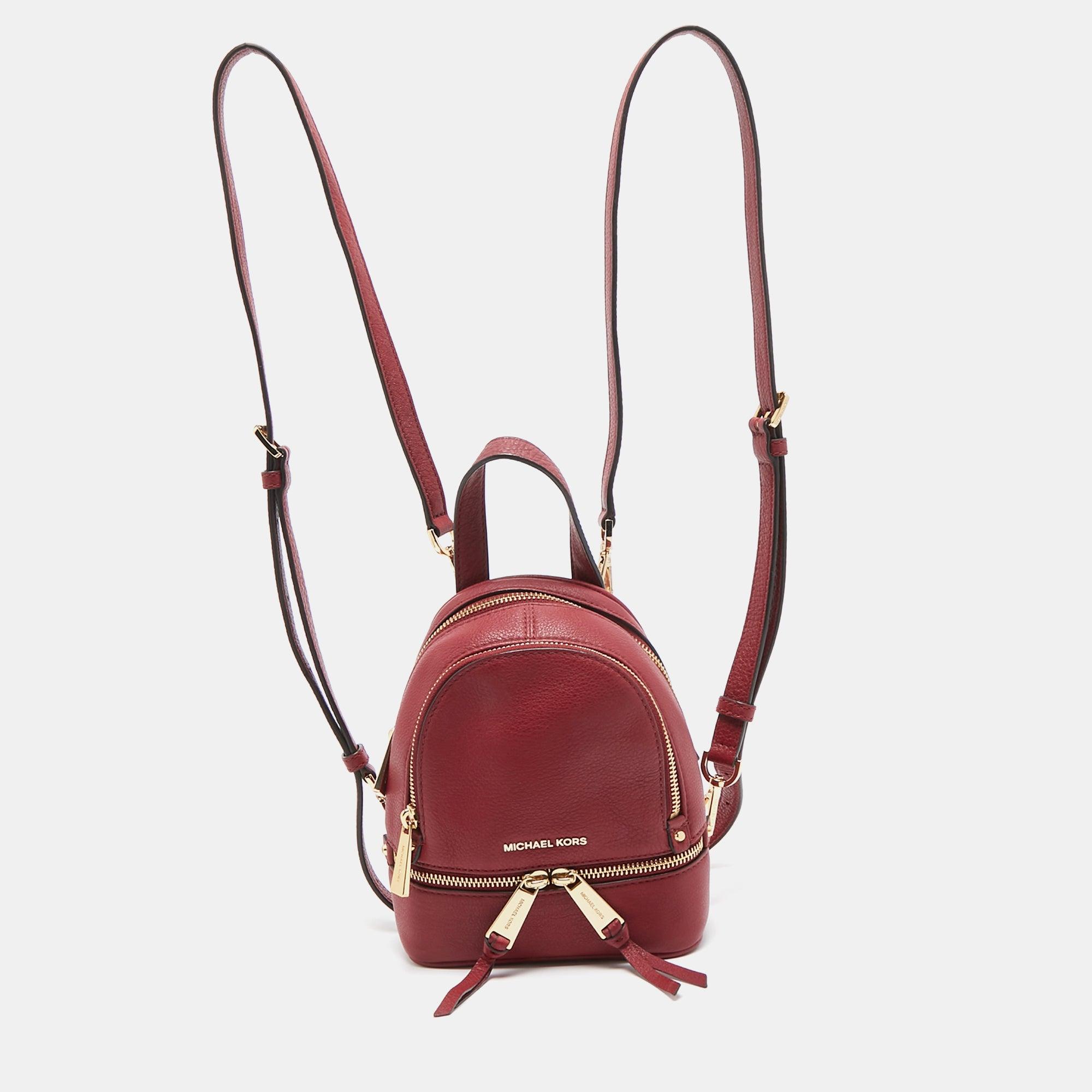 burgundy michael kors backpack