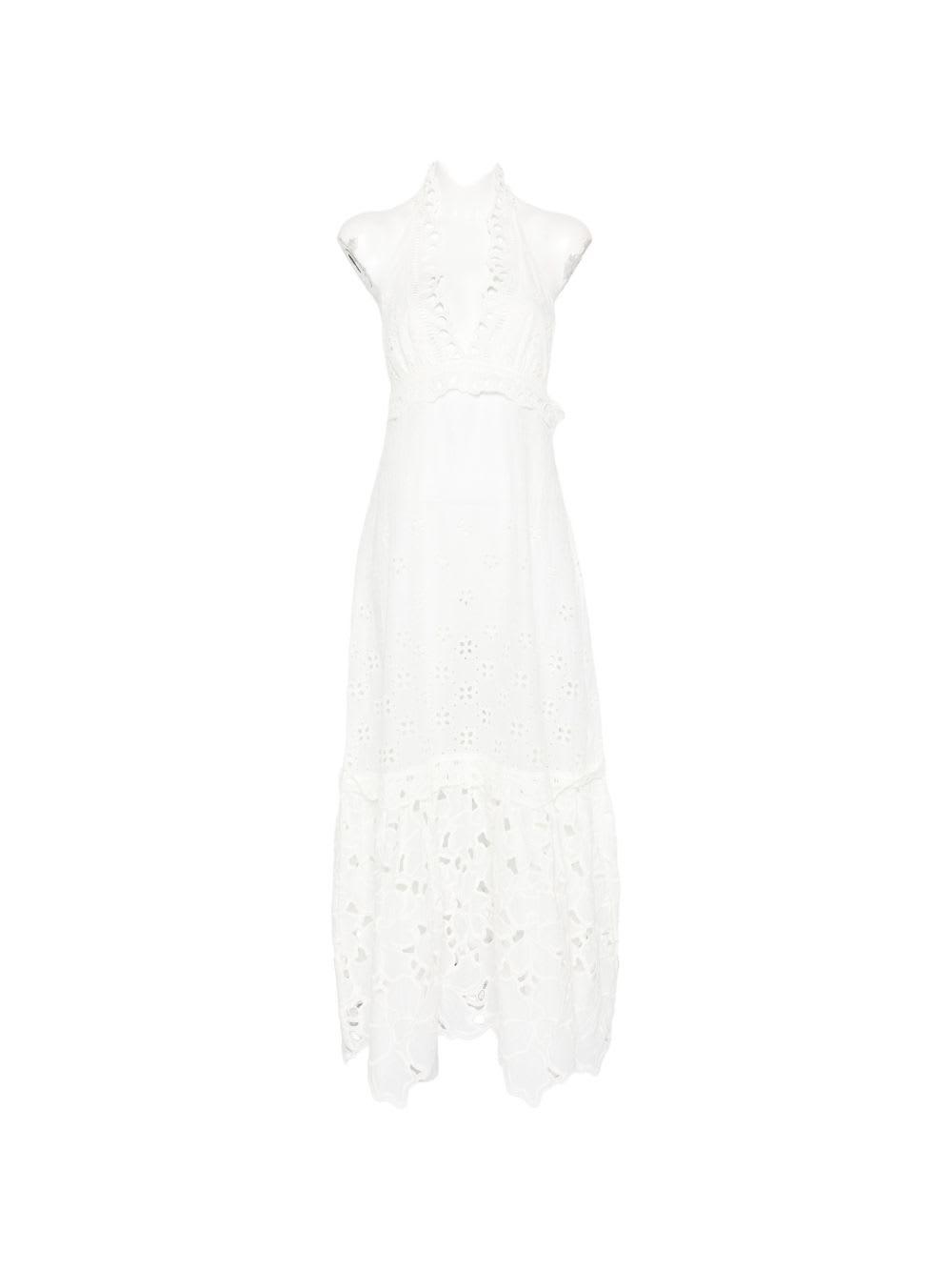 ermanno scervino cotton blend lace long dress ERMANNO SCERVINO Cotton Blend Lace Long Dress Ermanno Scervino