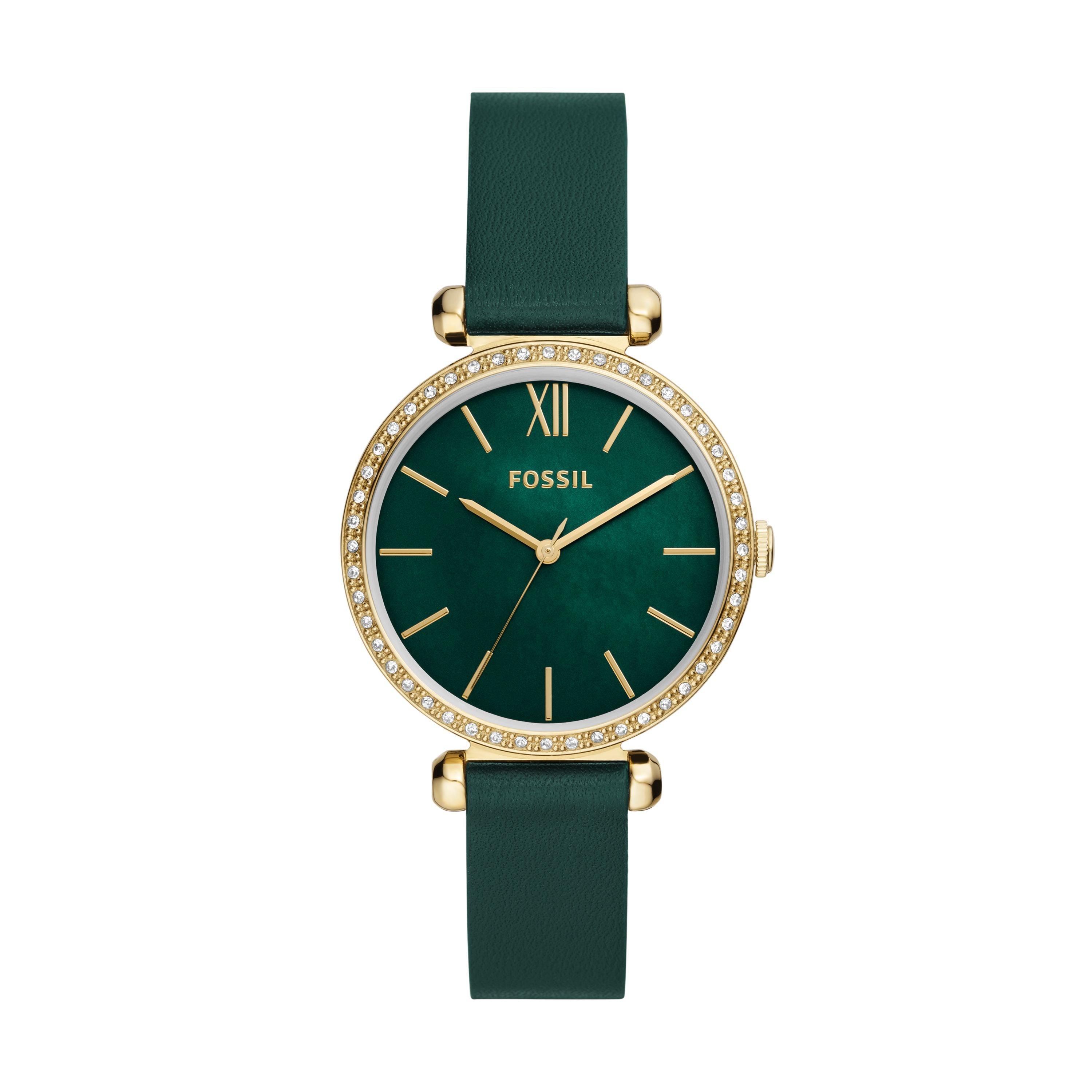 Fossil Tillie Three-hand, Gold-tone Stainless Steel Watch in Green | Lyst