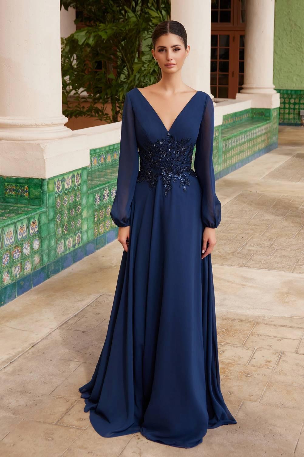 electric blue wedding dress ACONITUM in Blue, an A-Line Ombr Color Wedding Dress in Silk Larimeloom