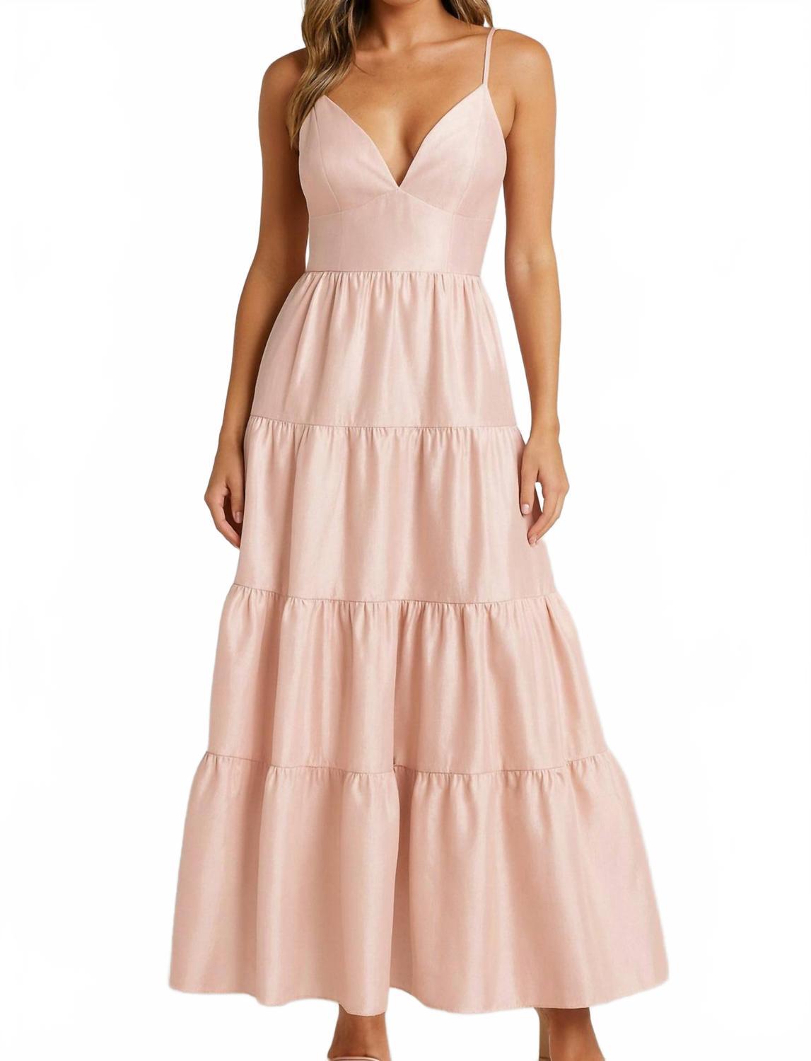 mumu halter dress Jasmine Halter Maxi Dress ~ Champagne Luxe Satin L