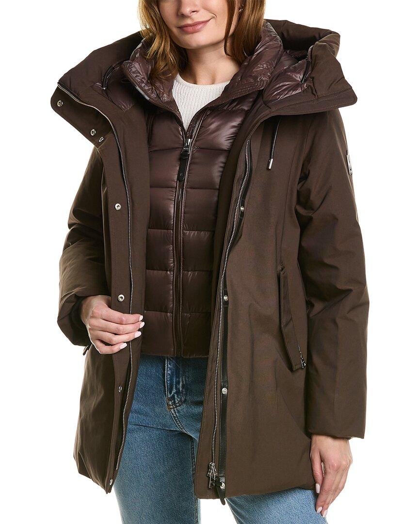 Mackage Kinslee 2in1 Oversized Leathertrim Down Parka in Brown Lyst