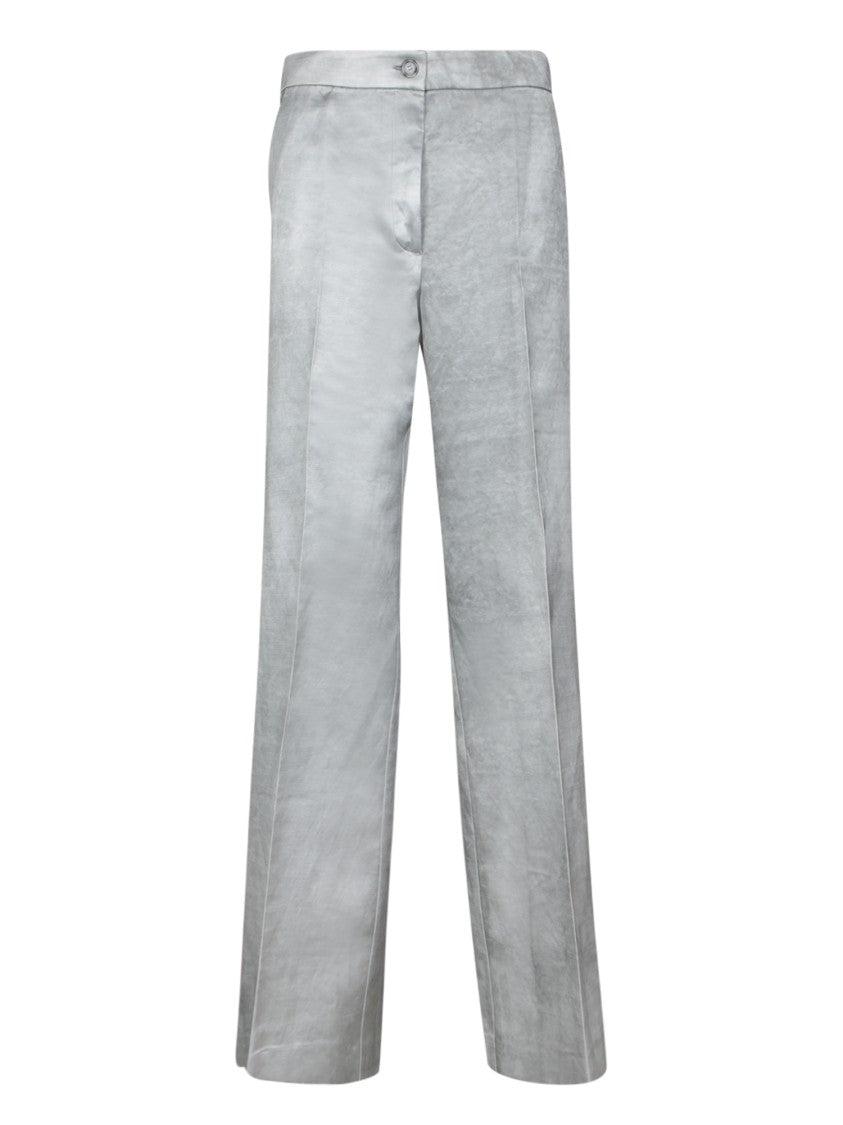 パンツ Pinko PARLAMI WIDE SATIN PANTS Pinko Wide-Leg Satin Trousers in Gray | Lyst