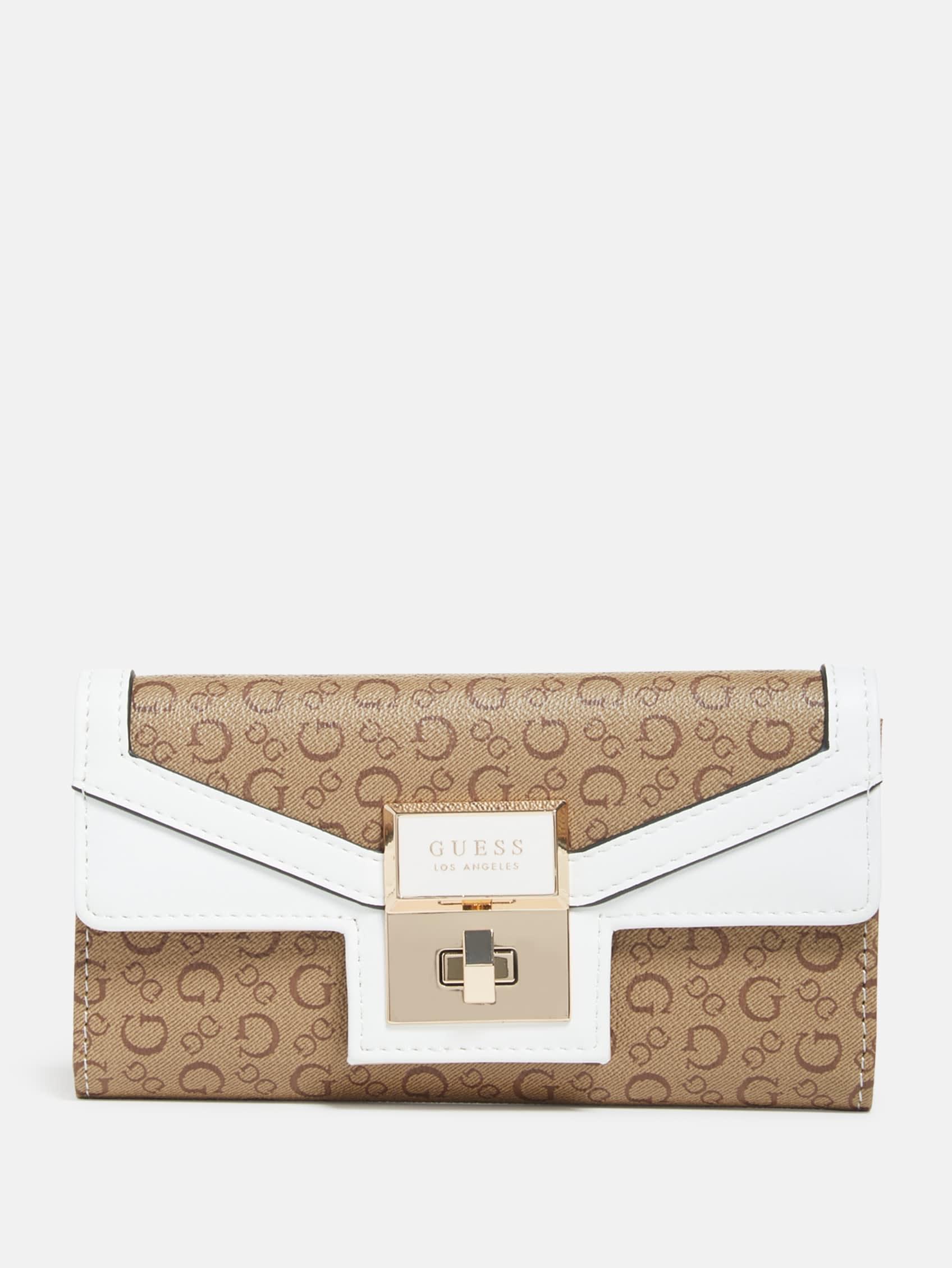 Guess Factory Kavet Logo Slim Clutch Wallet in Natural Lyst