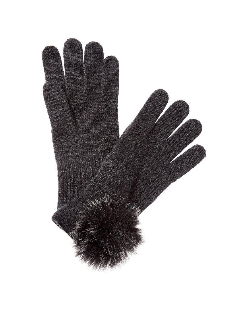 HANNAH ROSE ⚜ Women\'s Black Cashmere HAT & Text Glove Winter Set 1166402416_RLLZ_1_grande.jpg?v  main image 2