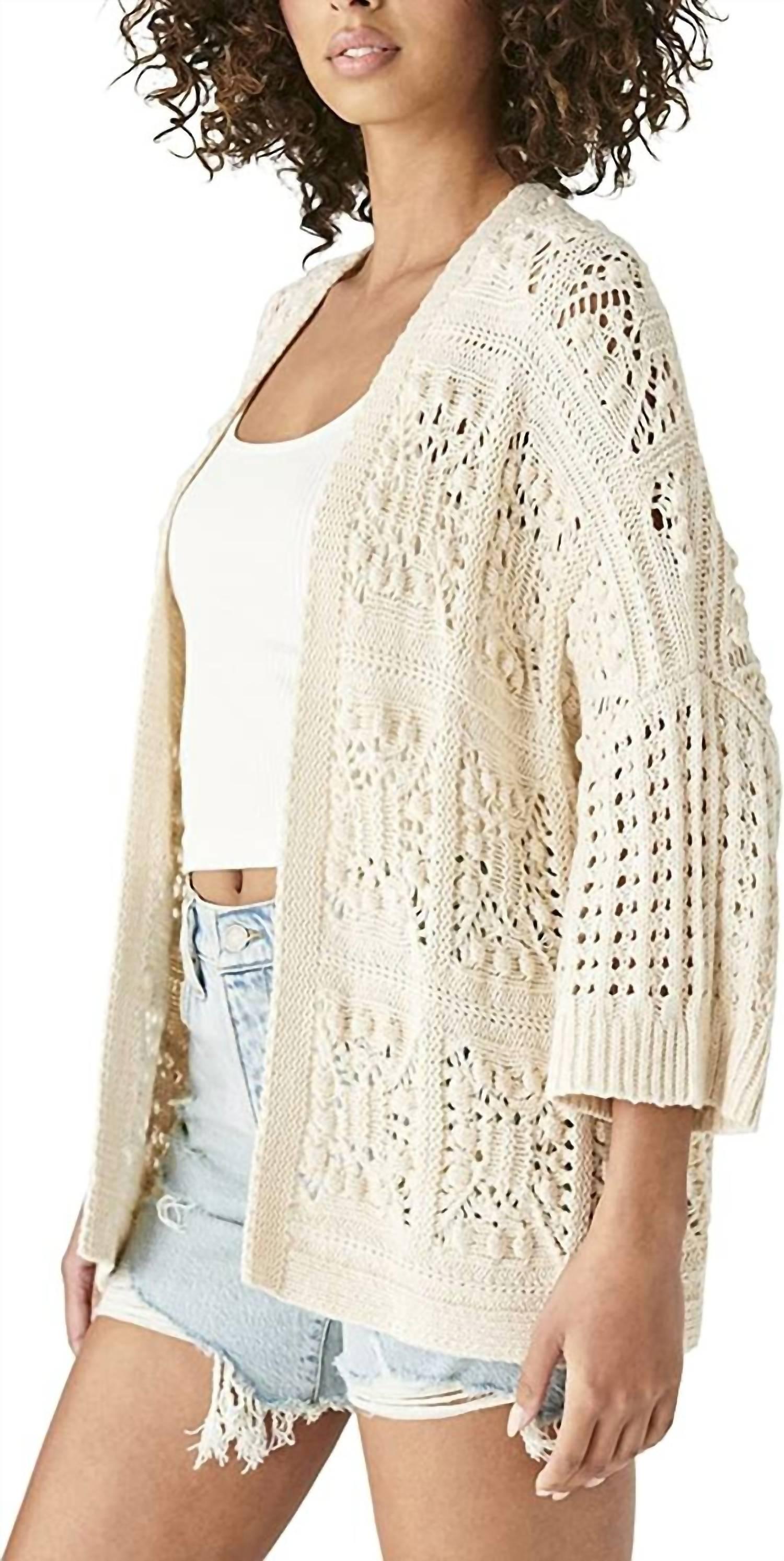 Lucky Brand Cotton Crochet Cardigan I 