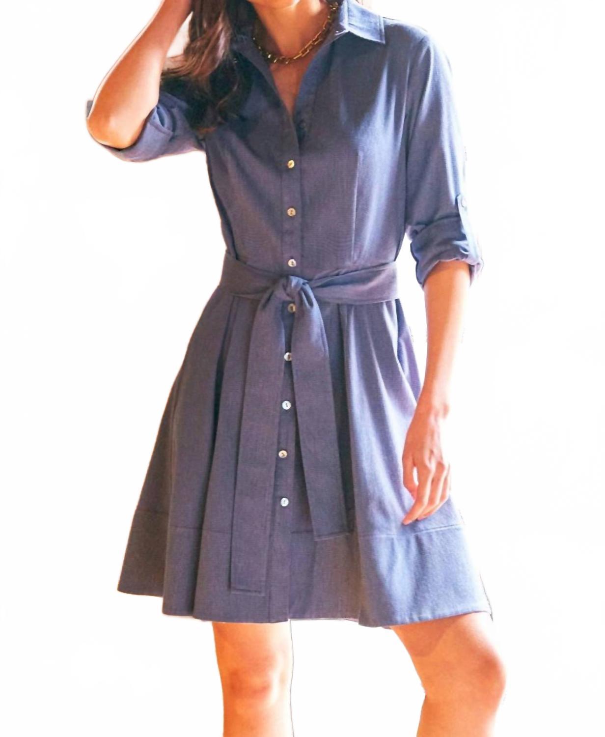 chinese dress ladies Finley Shirts Miller Crossdye Linen Dress 3312014L | Green Tea 309 main image 0