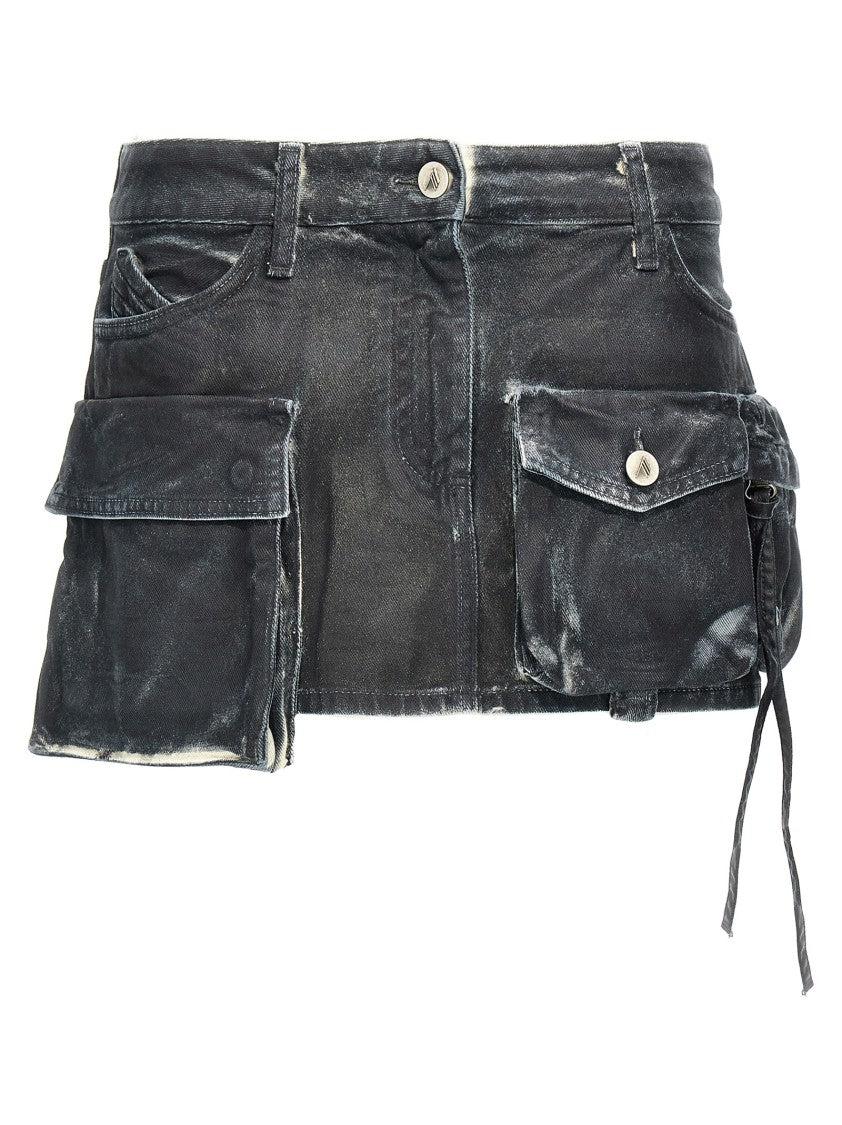 ワンピース THE ATTICO Women Short Skirts 250WCR00136184 Dark Blue THE ATTICO アティコ SS25 MINI SKIRT / NVY BLU - NUBIAN