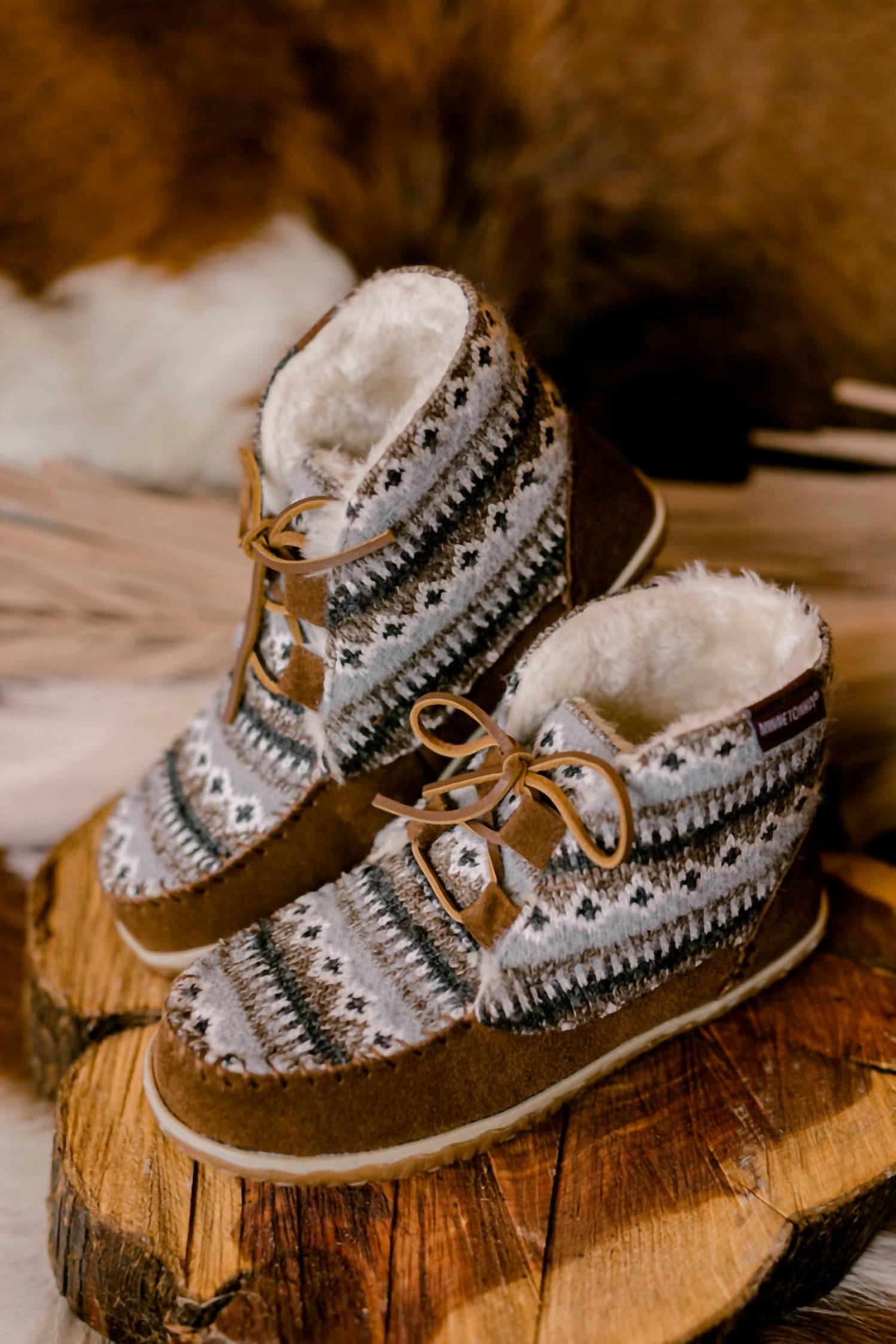 Minnetonka #39 s Torrey Moccasin Boots in Brown Lyst Minnetonka #39 s Torrey Moccasin Boots in Brown Lyst