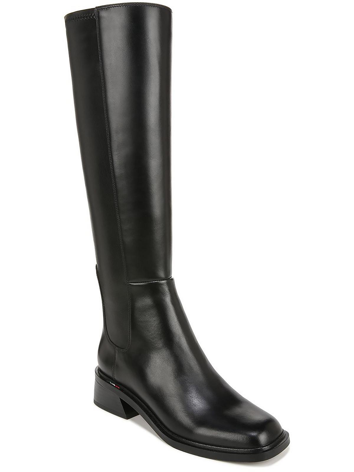 Franco Sarto Giselle Leather Wide Calf Knee-high Boots in Black | Lyst