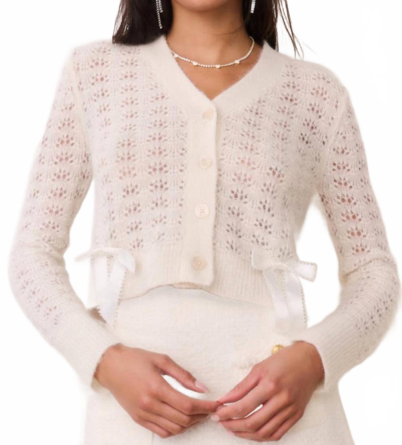 Cardigan Cachemire Amor&Psyche - Motif Dos Vert, Taille S, Occasion Très Bon état