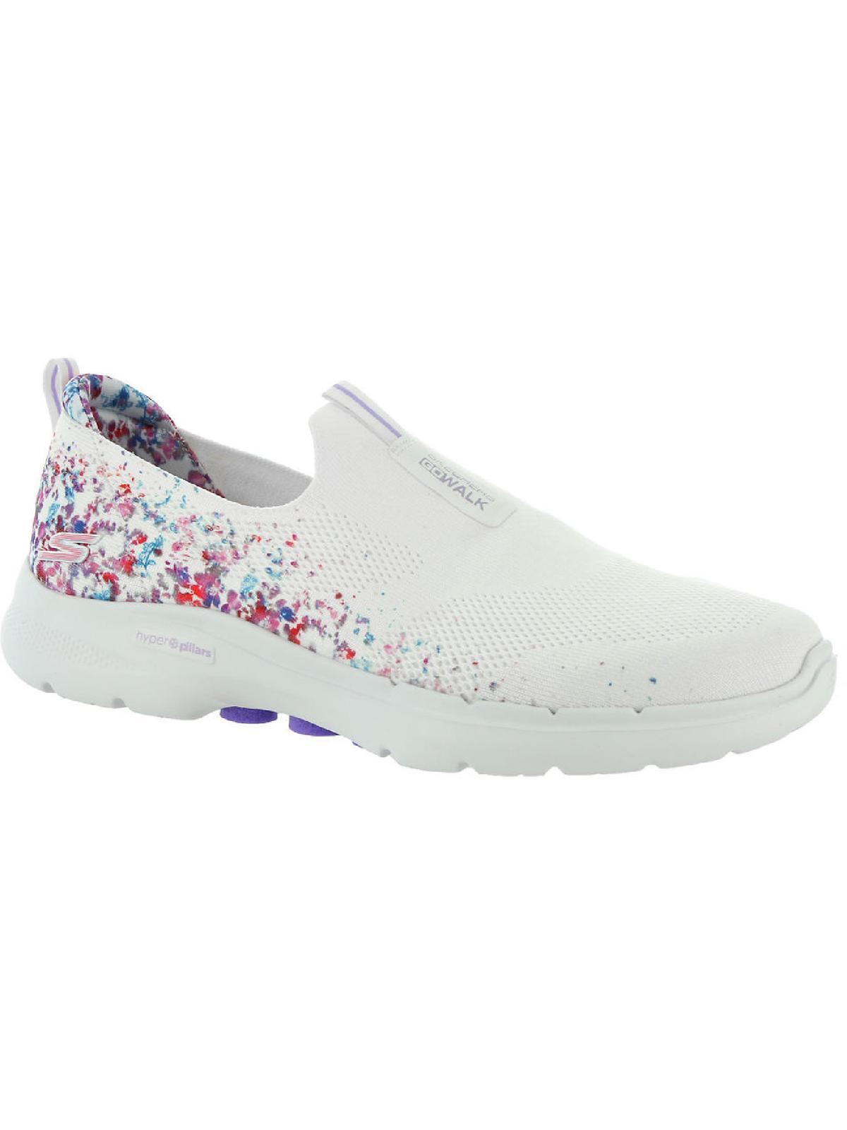 Skechers Go Walk 6 - Floral Sunrise Active Memory Foam Slip-on Sneakers in  White