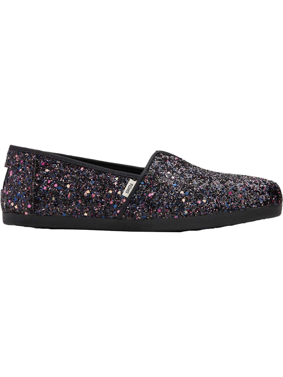 TOMS Alpargata Glitter Sparkle Slip on Sneakers in Black Lyst