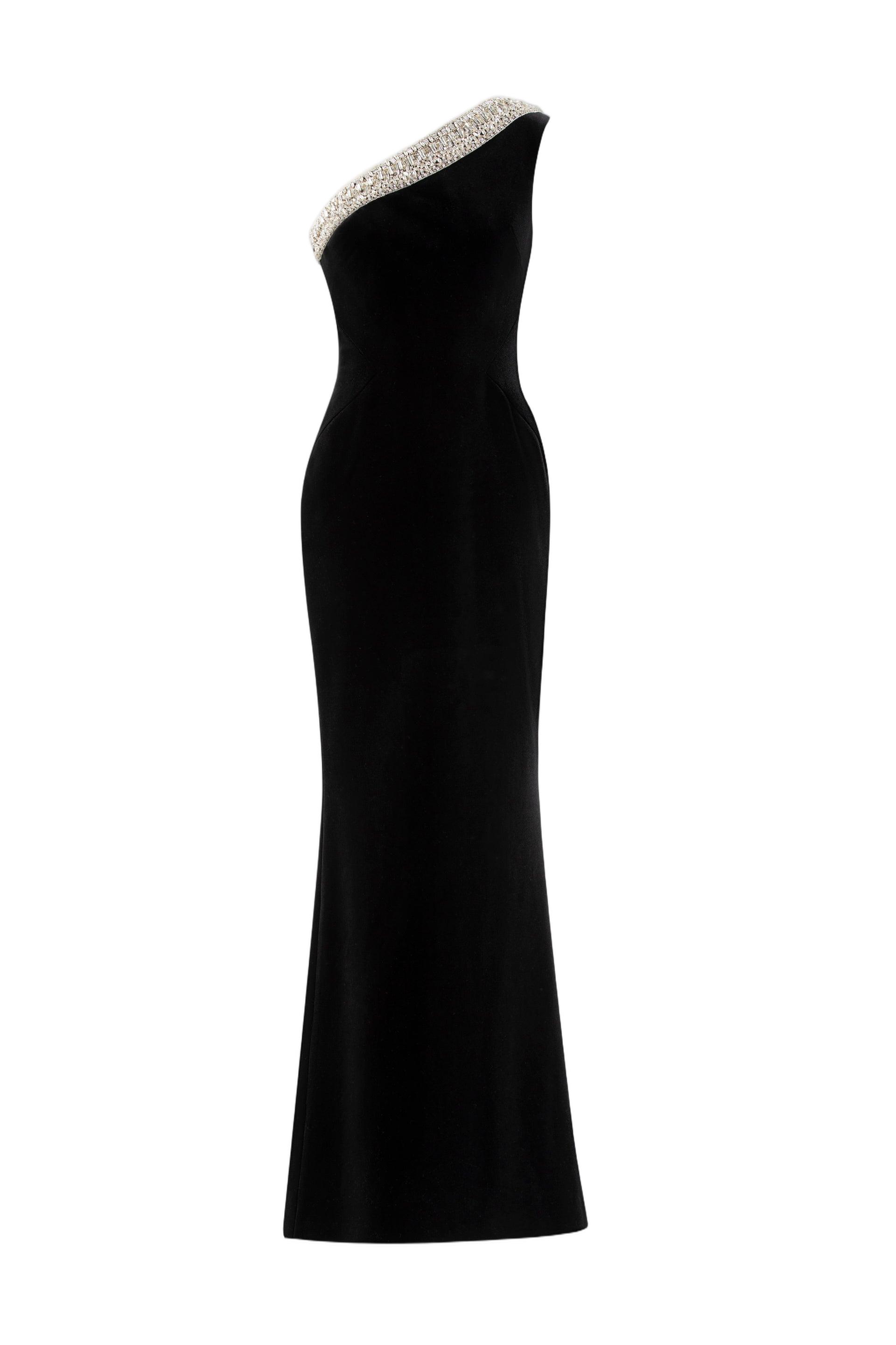 what shoes to wear with black dress pants Demi Velvet Bodycon One-Shoulder Mock Neck Mini Dress  Bisou Bisou