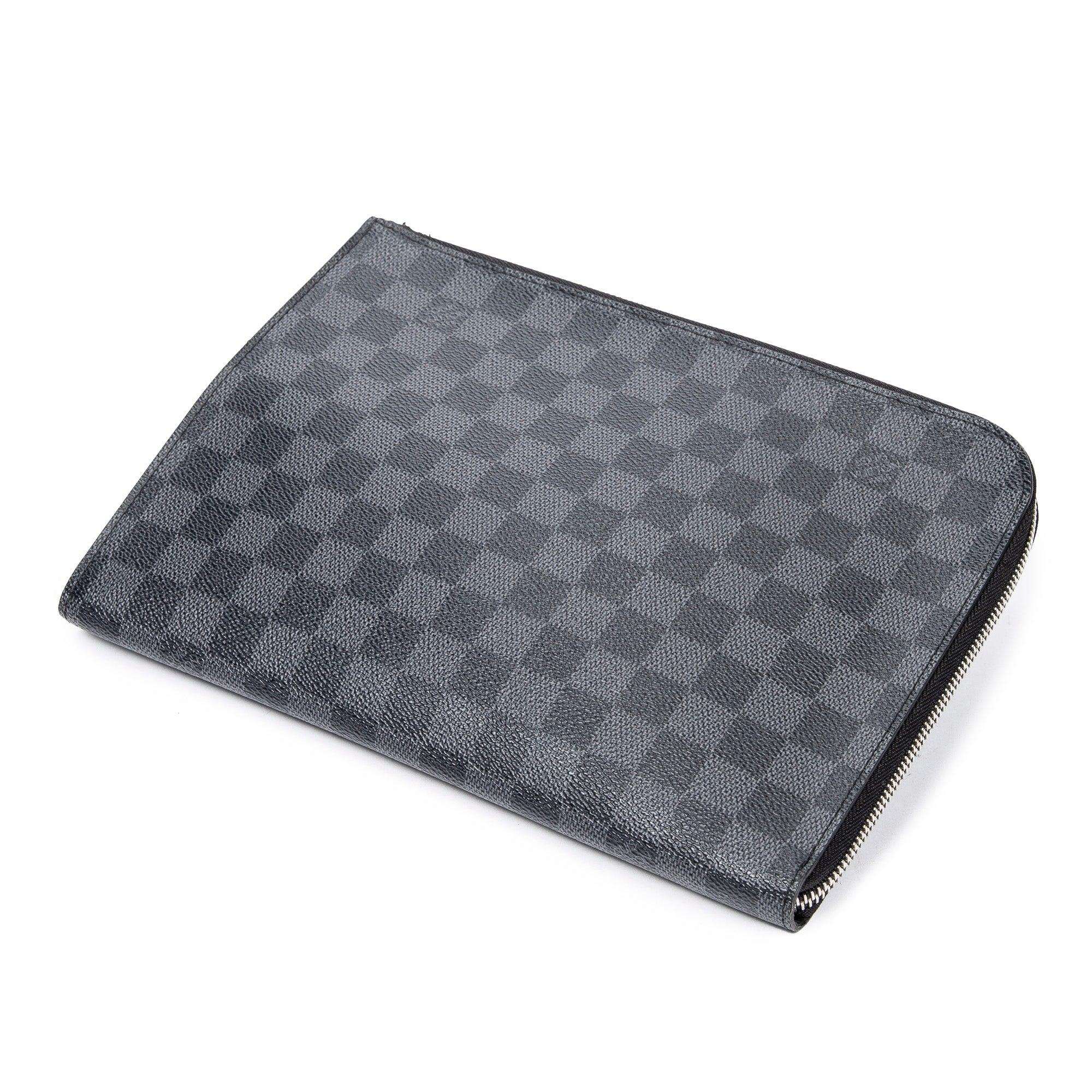 Pre-owned Louis Vuitton Multiple Wallet Damier Graphite Black/red