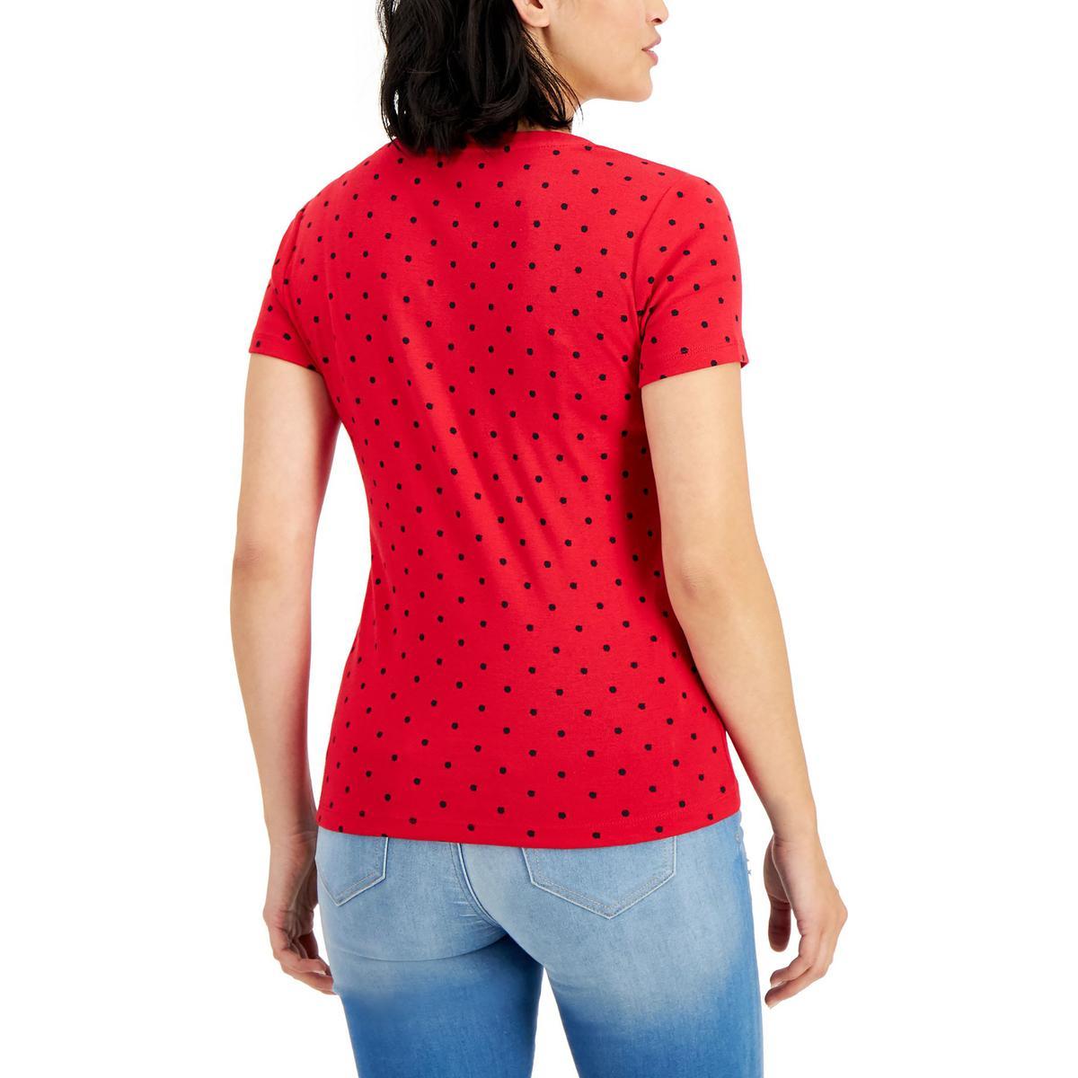 Tommy Hilfiger Cotton Polka Dot T-shirt in Red | Lyst