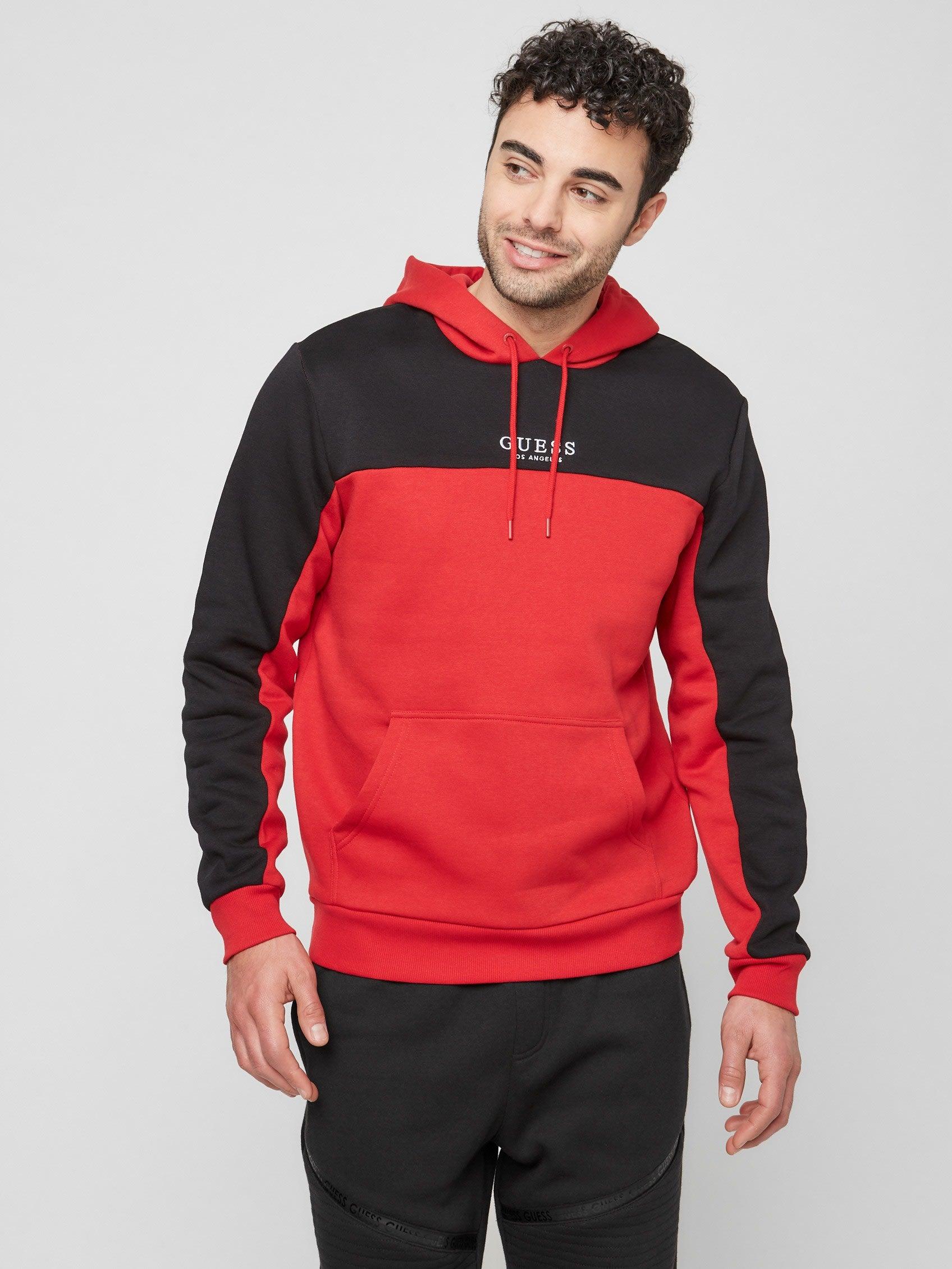 Guess Factory Akram Pullover Hoodie in Red for Men | Lyst